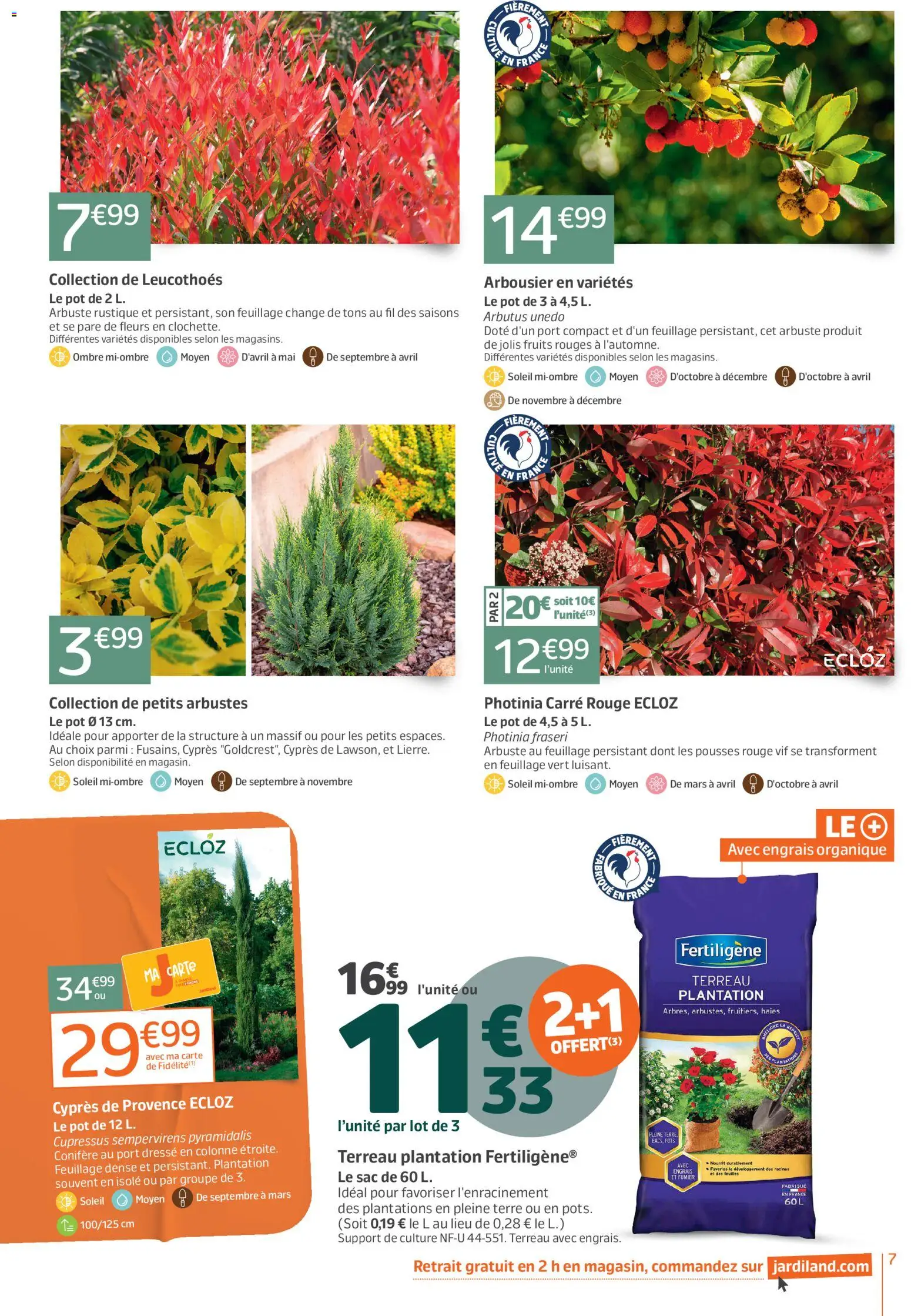 {H1} | Page: 7 | Produits: Colonne, Terreau, Fruits, Pois