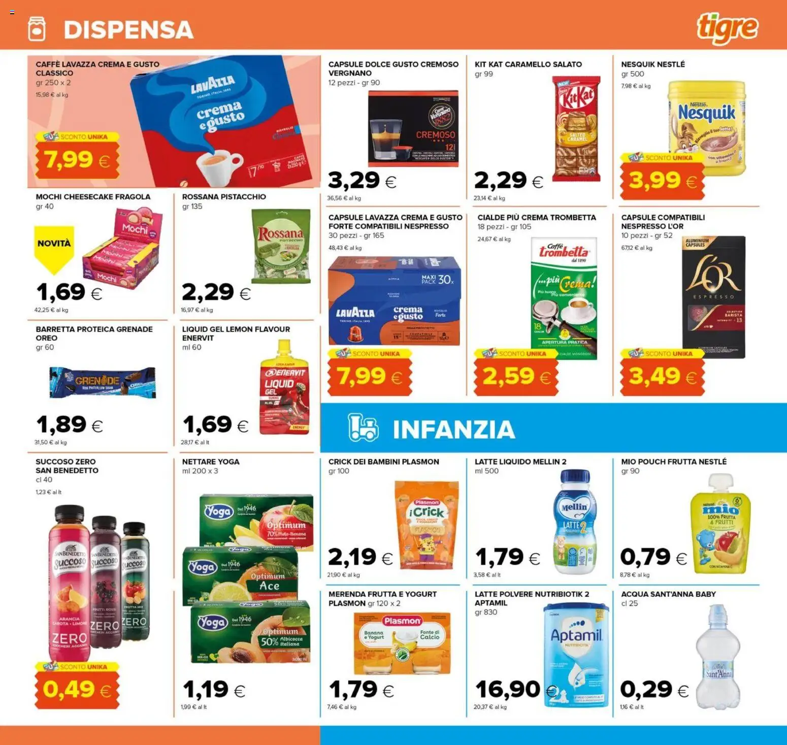 Volantino Tigre del 21.05.2026 | Pagina: 15 | Prodotti: Caffè, Acqua, Latte, Barretta