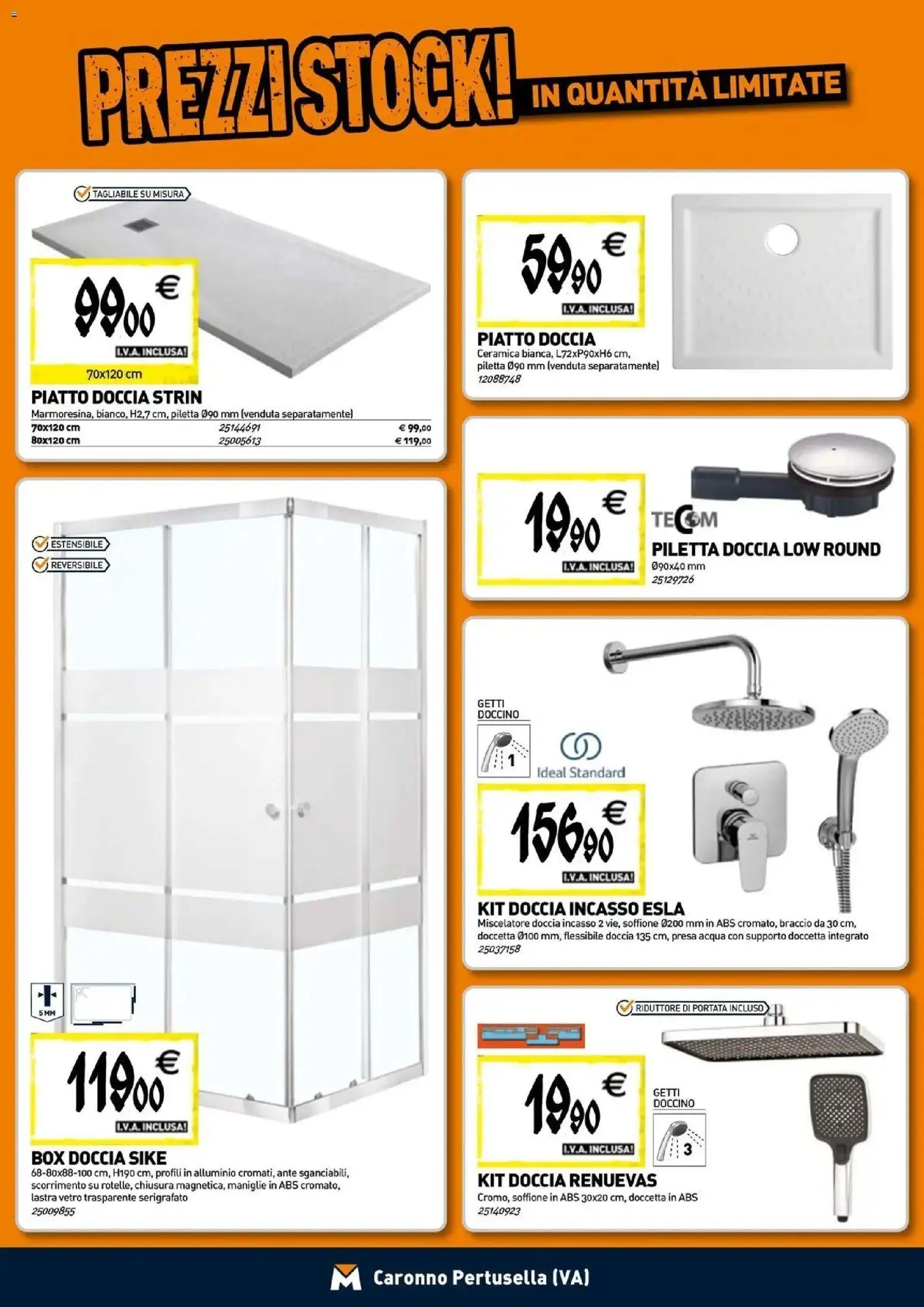 Volantino TECNOMAT del 24/09/2026 | Pagina: 2 | Prodotti: Box doccia, Miscelatore, Presa, Doccia