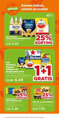 Alle Heineken, Amstel, Affligem en Desperados 0.0%, M.u.v. Heineken 0.0% krat, Prijsvoorbeeld: Amstel Radler citroen 0.0%, 2 sets met 6 blikjes à 33 cl - Voorbeeld van een folder van Plus, geldig van 10.06.2026 | Pagina: 35