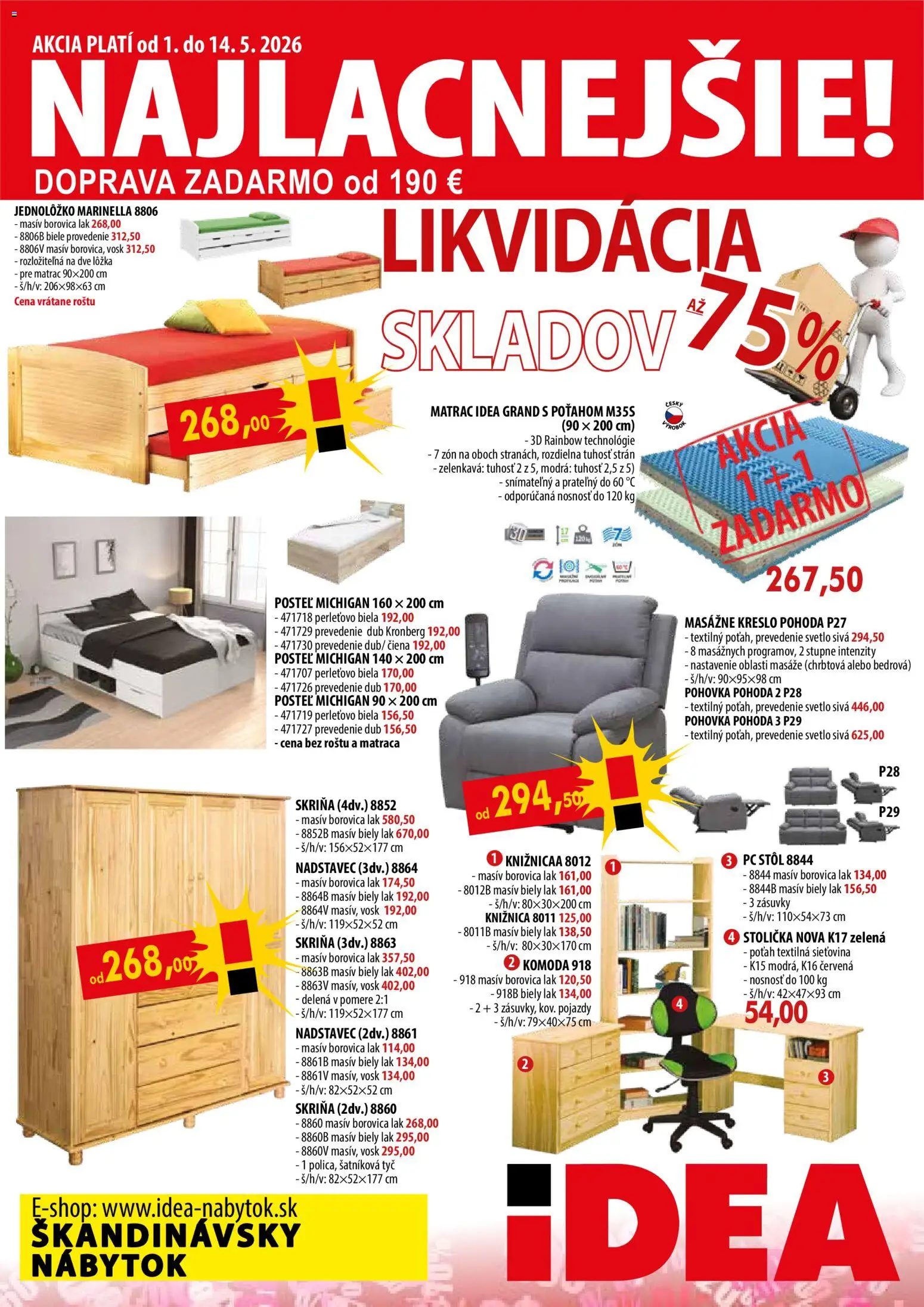 Nové IDEA nábytok akcie – leták je platný od 01.05.2026 | Strana: 1