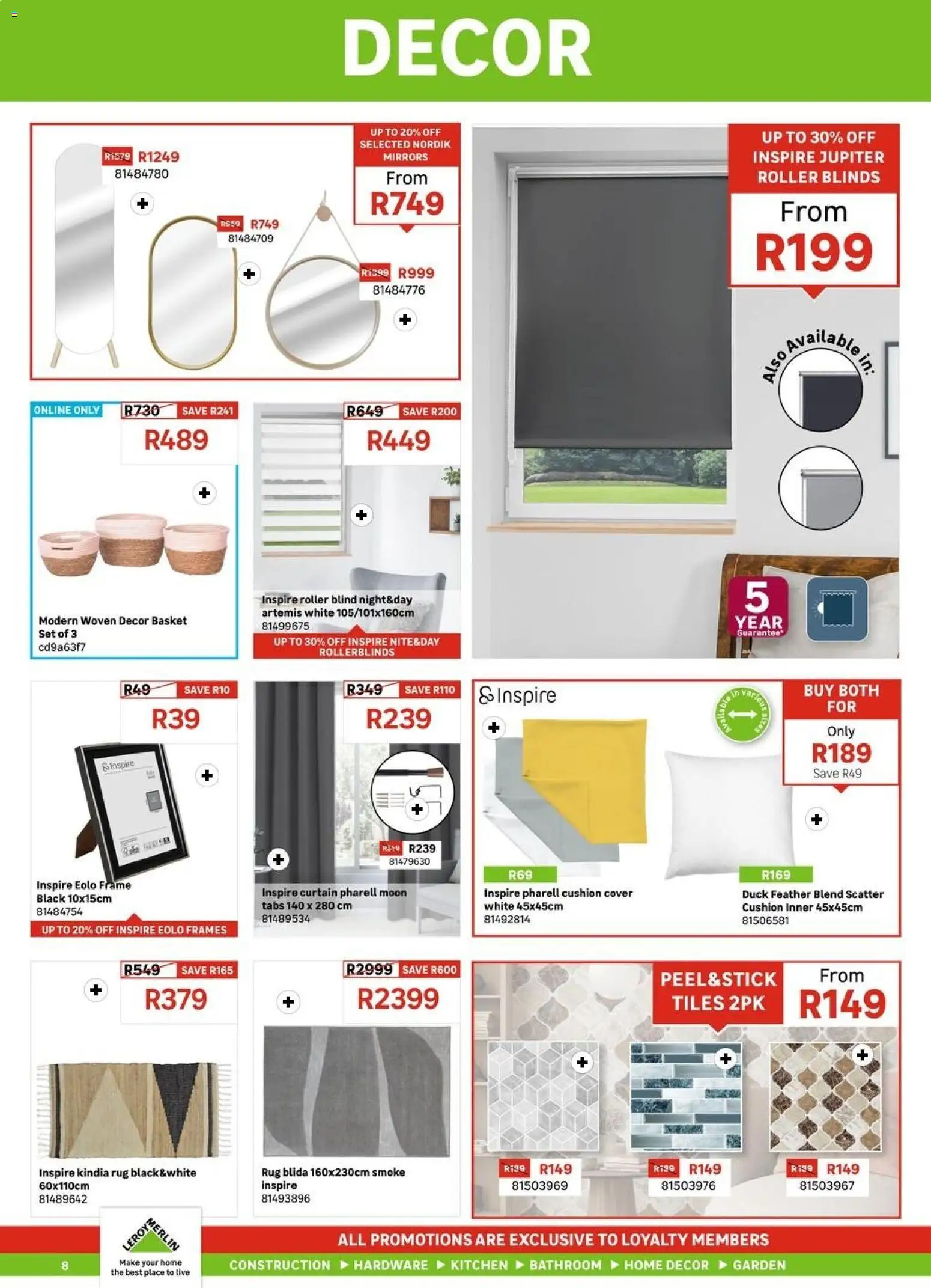 New Leroy Merlin catalogue – valid from 01/07/2026 | Page: 8 | Products: Cover, Cushion, Rug, Basket