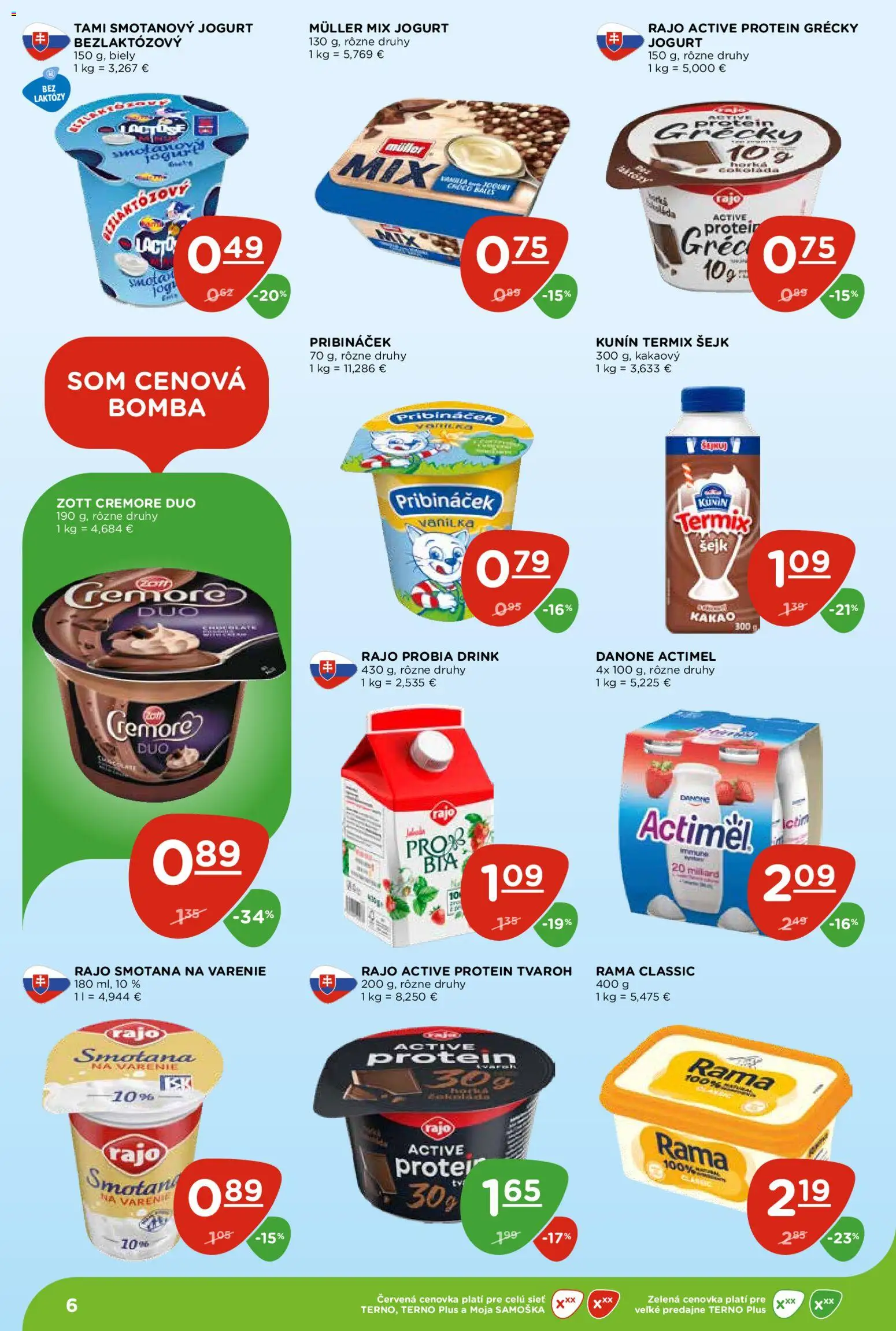Nové Terno akcie – leták je platný od 28.05.2026 | Strana: 6 | Produkty: Jogurt, Tvaroh, Rama, Kakao