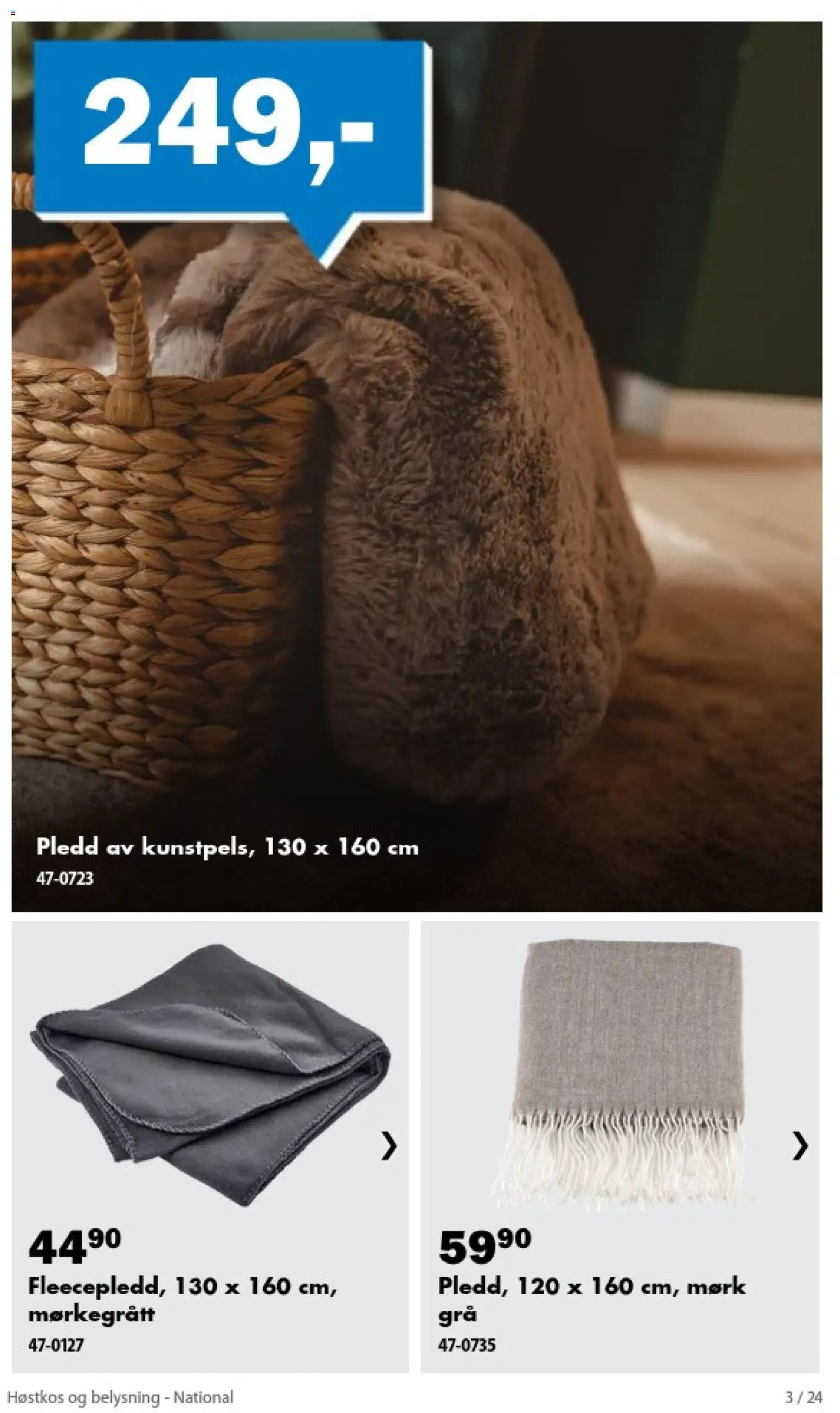 {H1} | Side: 3 | Produkter: Belysning, Pledd