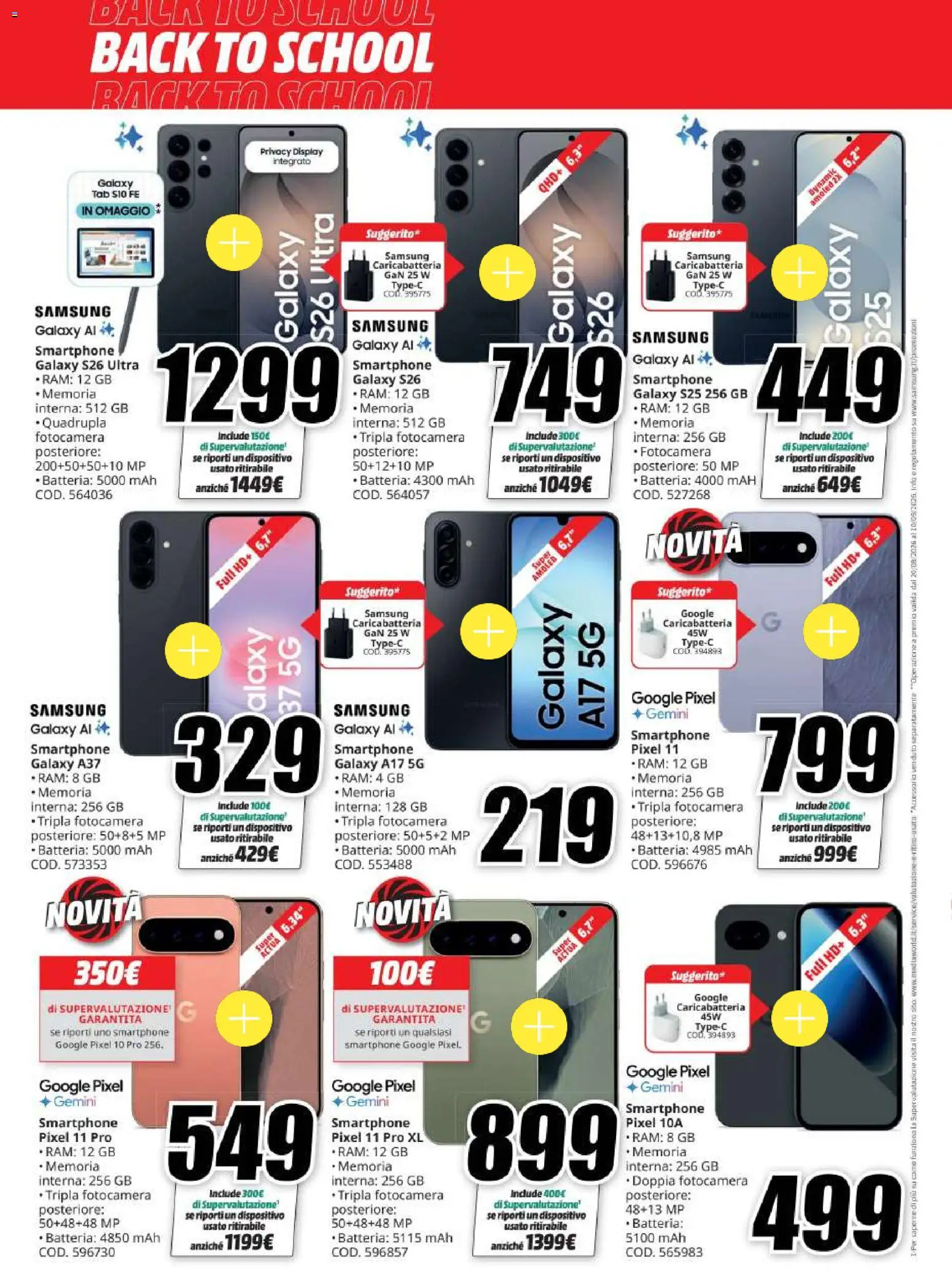 Volantino Media World del 20/08/2026 | Pagina: 17 | Prodotti: Samsung Galaxy, Smartphone, Fotocamera, Samsung
