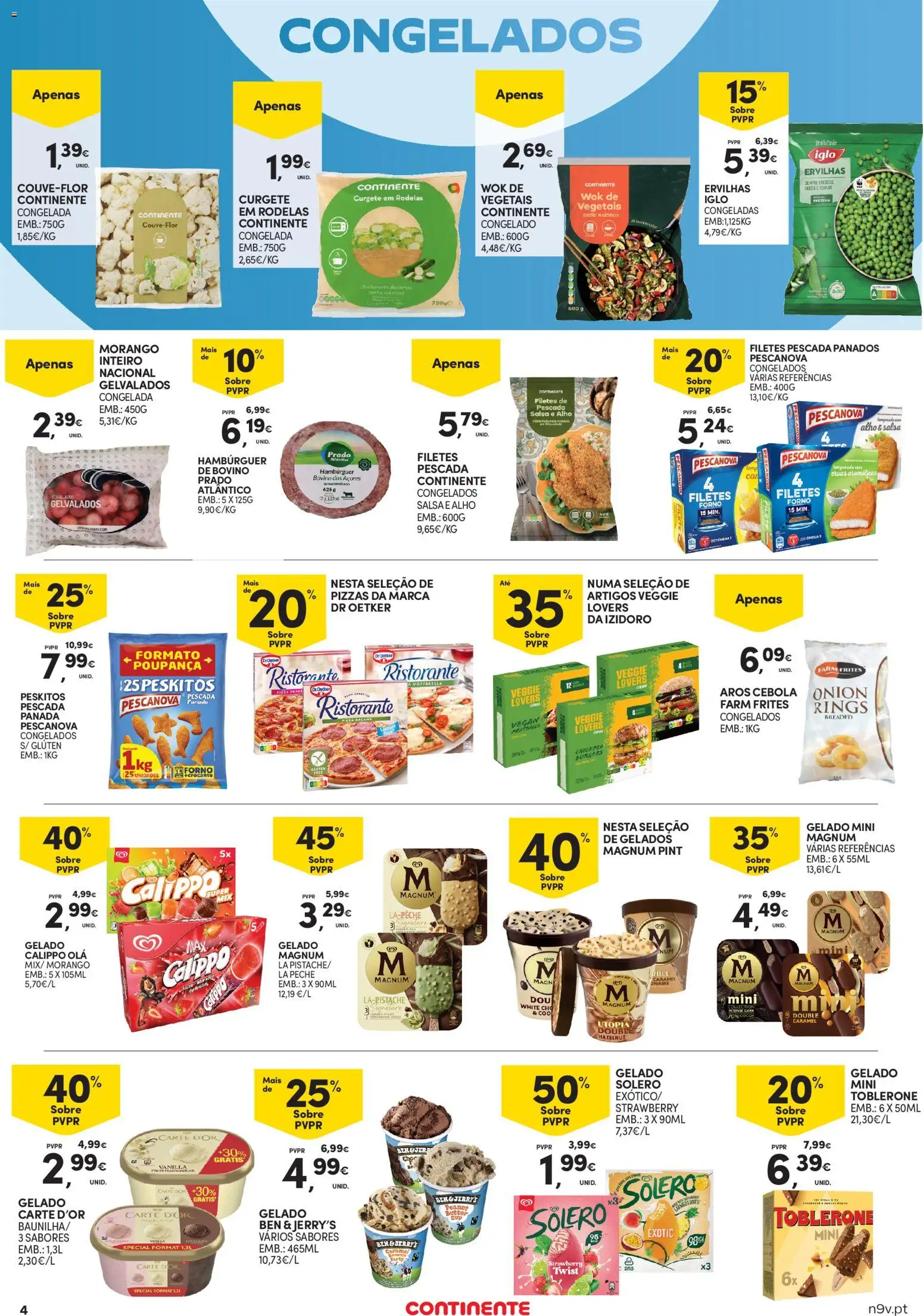 Continente Açores │ válido de 25/06/2026 | Página: 4 | Produtos: Forno, Hambúrguer, Gelado, Doces