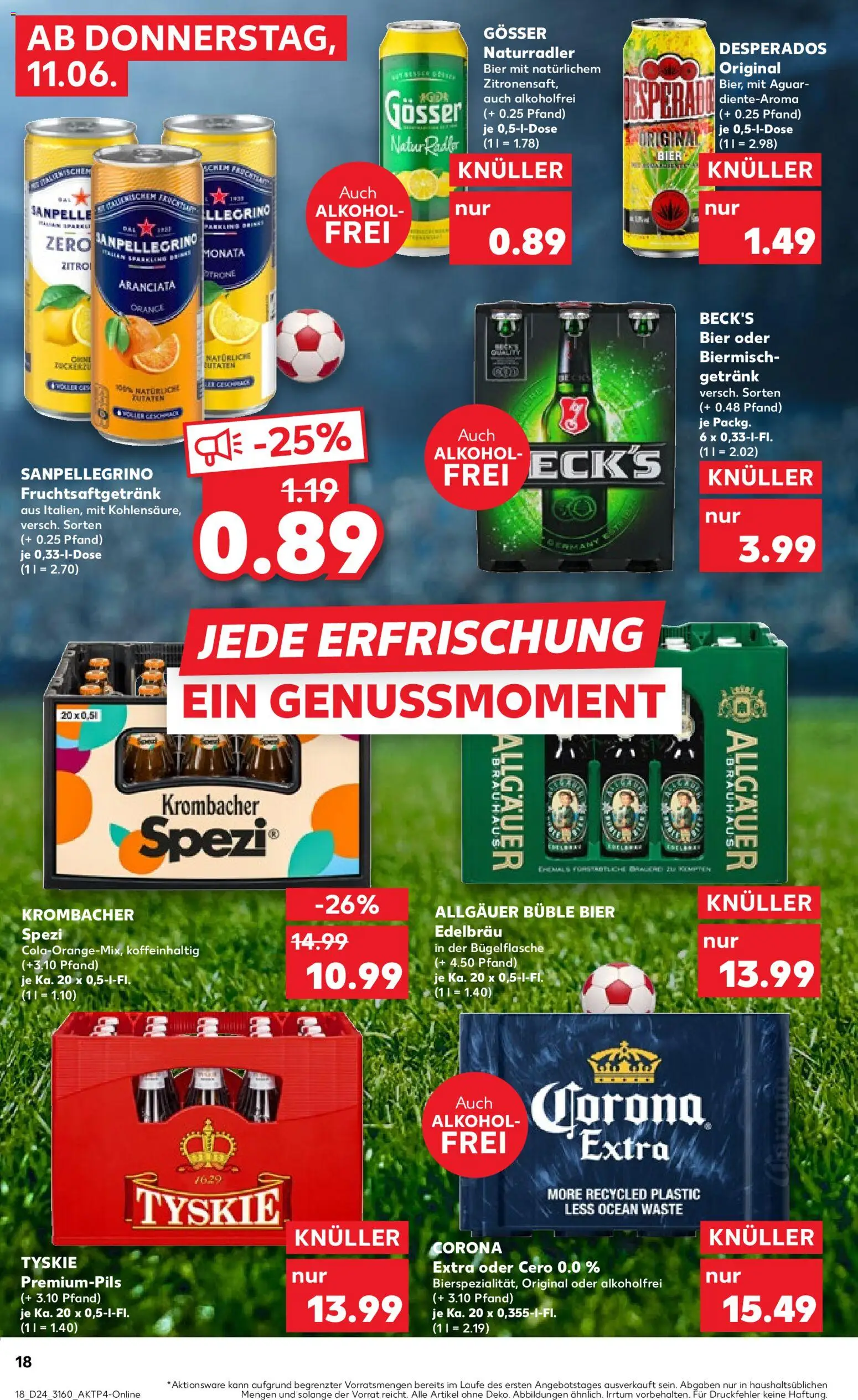 Kaufland Prospekt – gültig ab 11.06.2026 | Seite: 18 | Produkte: Tyskie, Bier, Desperados, Krombacher