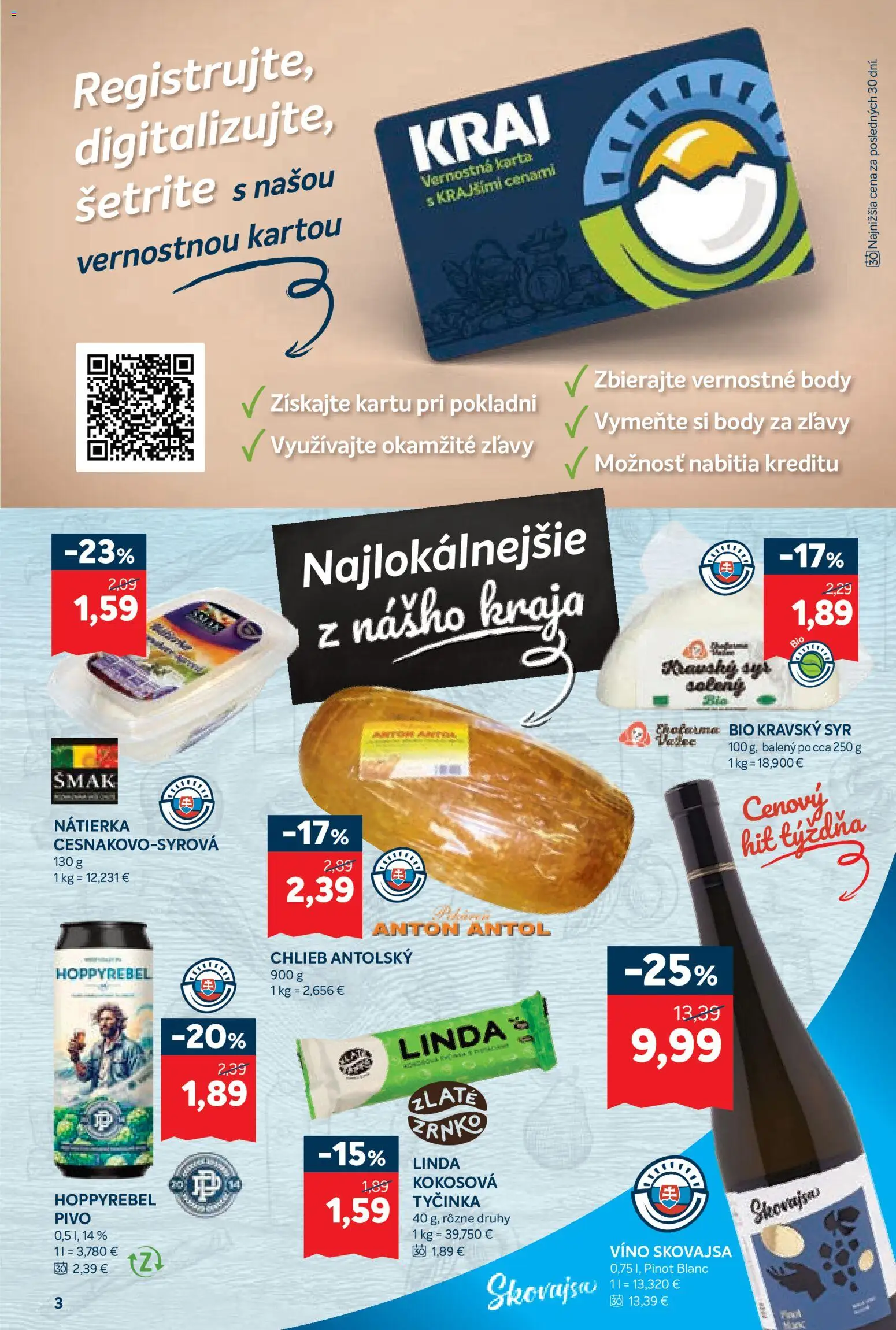 Nové Kraj akcie – leták je platný od 17.09.2026 | Strana: 5 | Produkty: Pivo, Syr, Chlieb, Víno