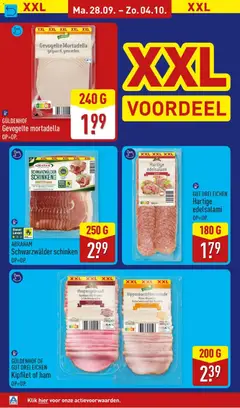 Gevogelte Mortadella, Gevogelte Mortadella, gegaard, gesneden - Voorbeeld van een folder van Aldi, geldig van 28-09-2026 | Pagina: 24 | Producten: Salami, Ham, Mortadella, Gevogelte