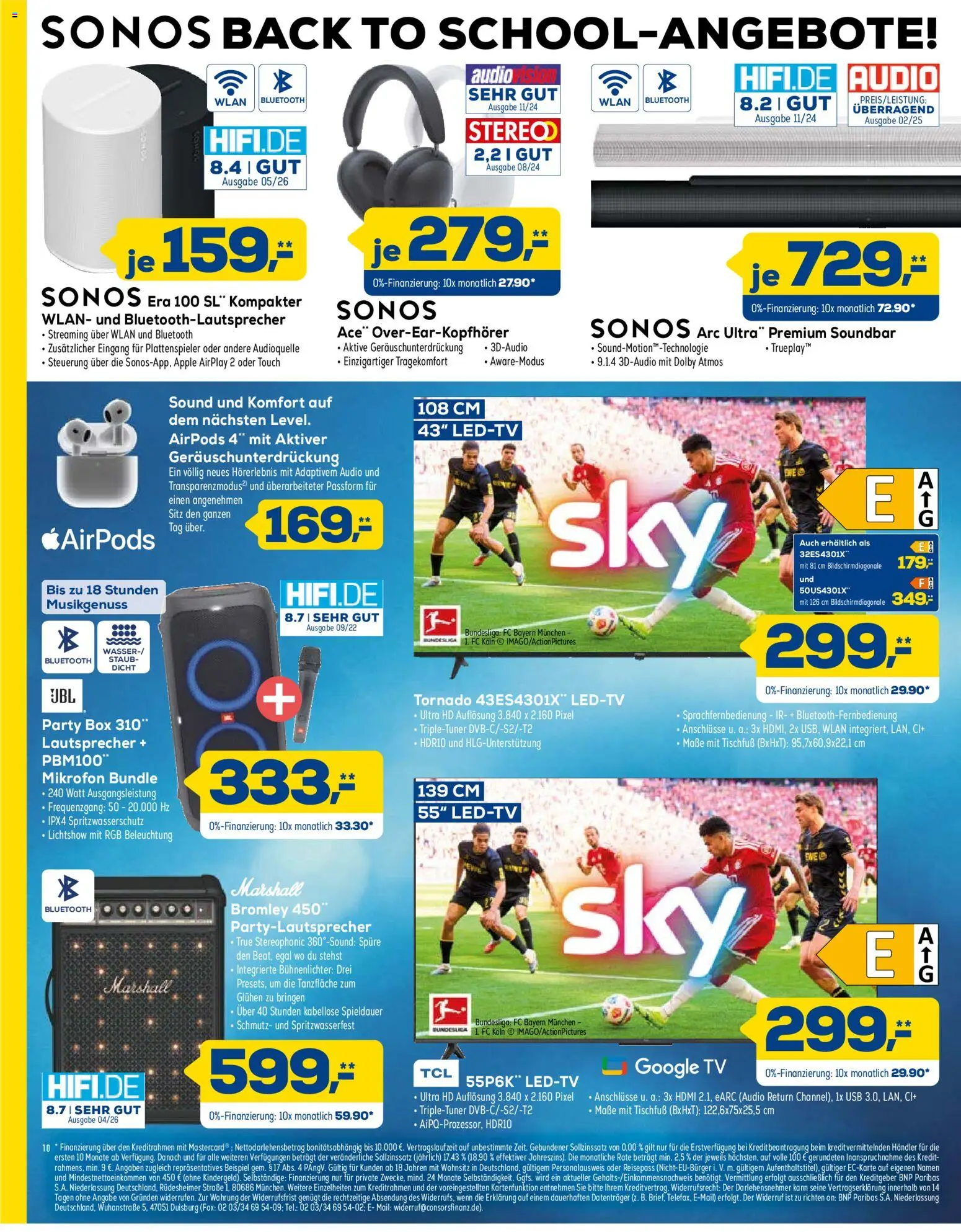 Euronics Prospekt – gültig ab 29.08.2026 | Seite: 10 | Produkte: Lautsprecher, Box, Soundbar, TV