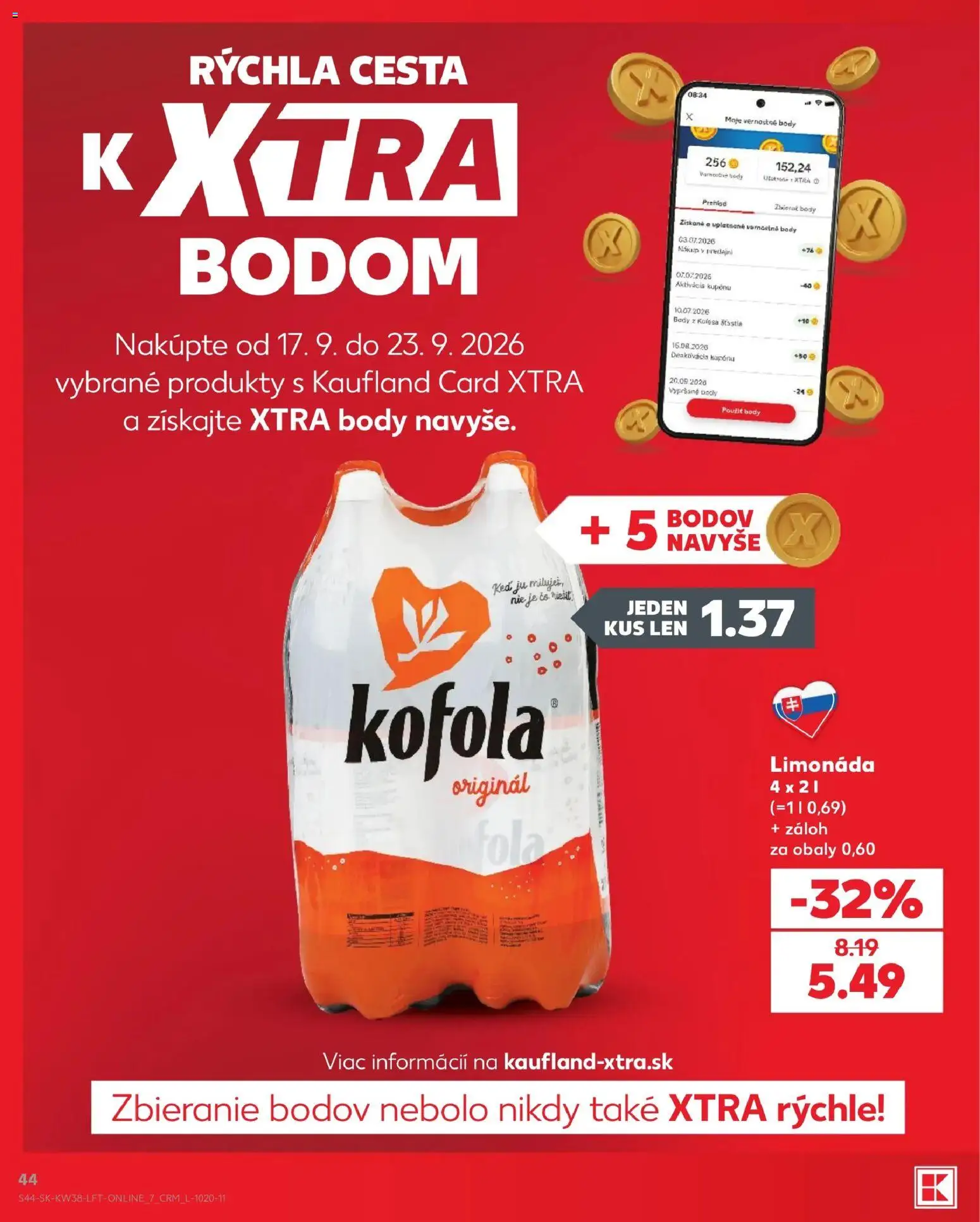 Kaufland SK akciós ujság - amely érvényes a következő dátumtól: 2026.09.17. | Oldal: 44
