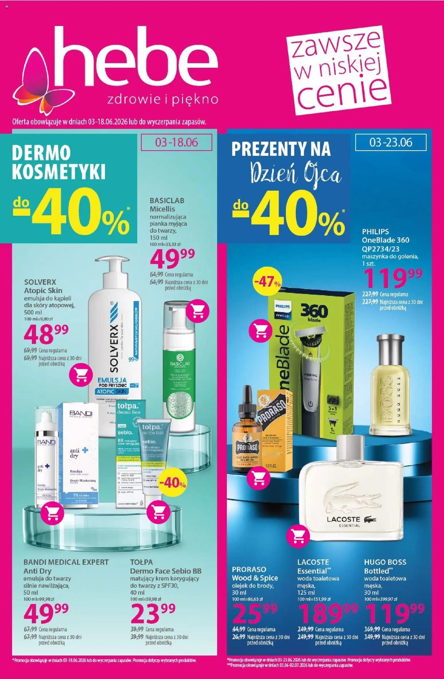 Hebe gazetka od 03.06.2026 | Strona: 1 | Produkty: Kosmetyki, Woda toaletowa, Krem, Woda