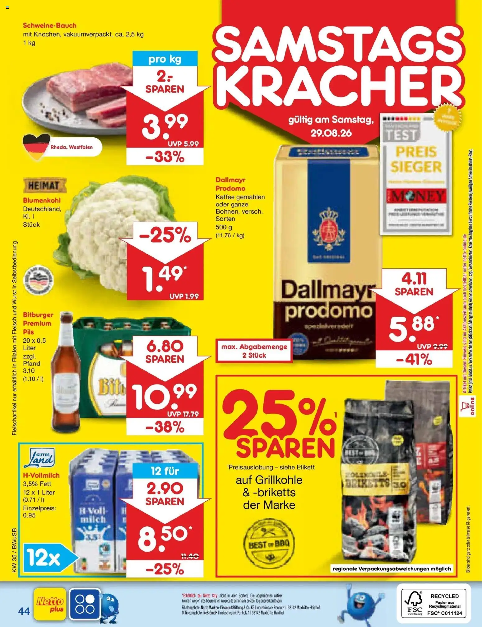 Netto Marken-Discount Prospekt Bielefeld (ab 24.08.2026) » Angebote | Seite: 58 | Produkte: Bitburger, Pils, Bilder, Wurst