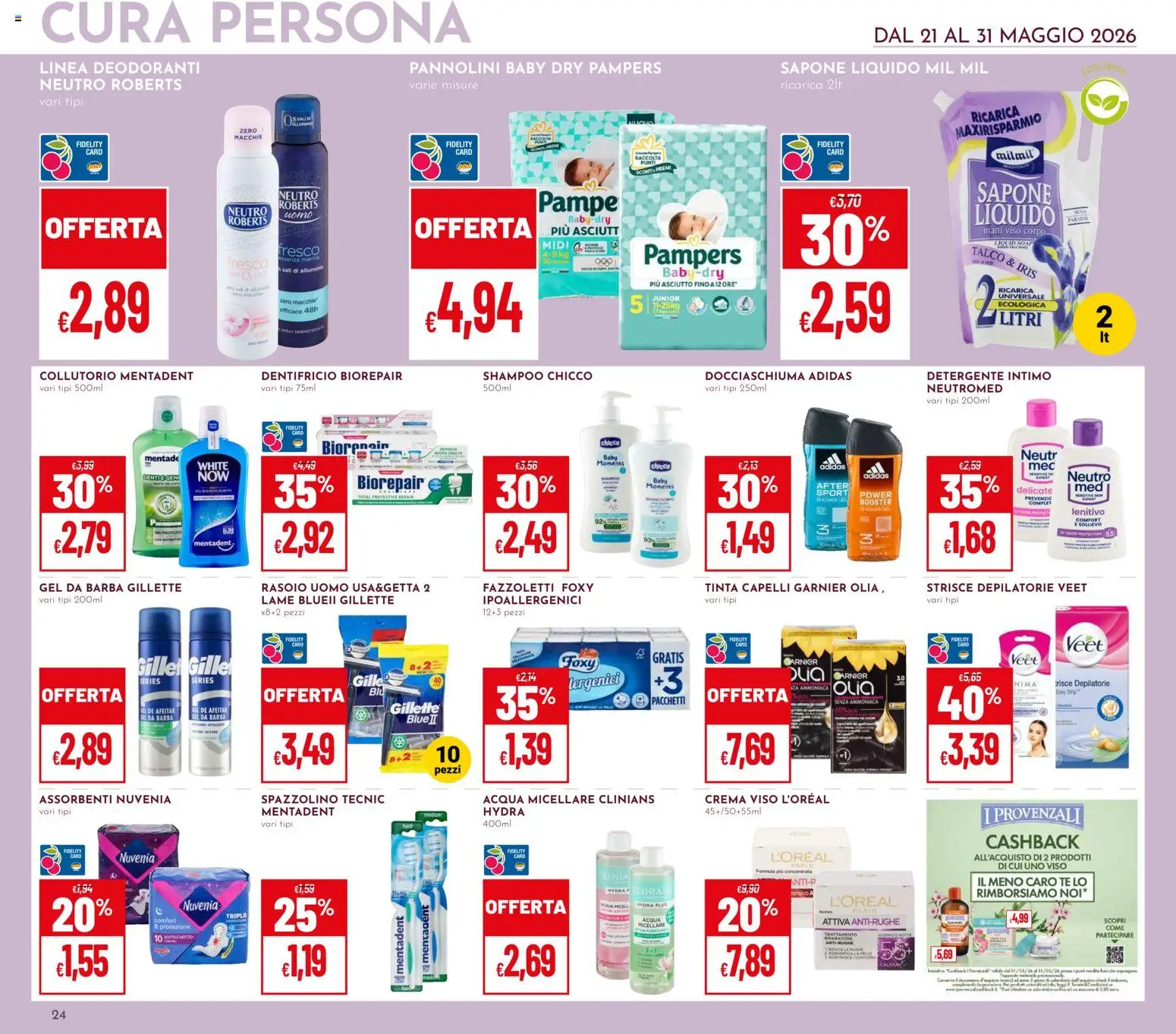 Volantino Pan del 21.05.2026 | Pagina: 24 | Prodotti: Crema, Sapone, Collutorio, Detergente intimo
