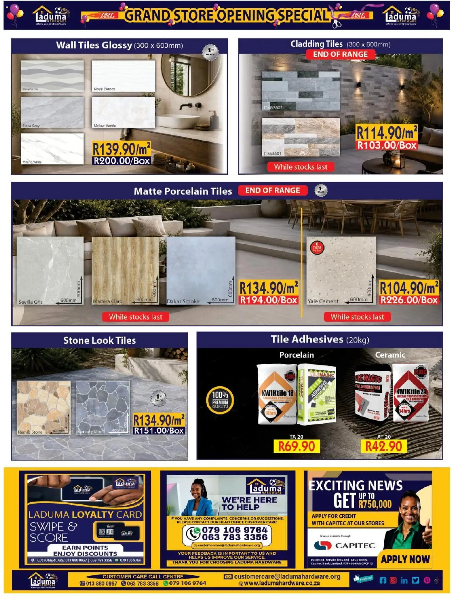 New Laduma Hardware catalogue – valid from 23/09/2026 | Page: 4 | Products: Adhesive, Cladding, Cement