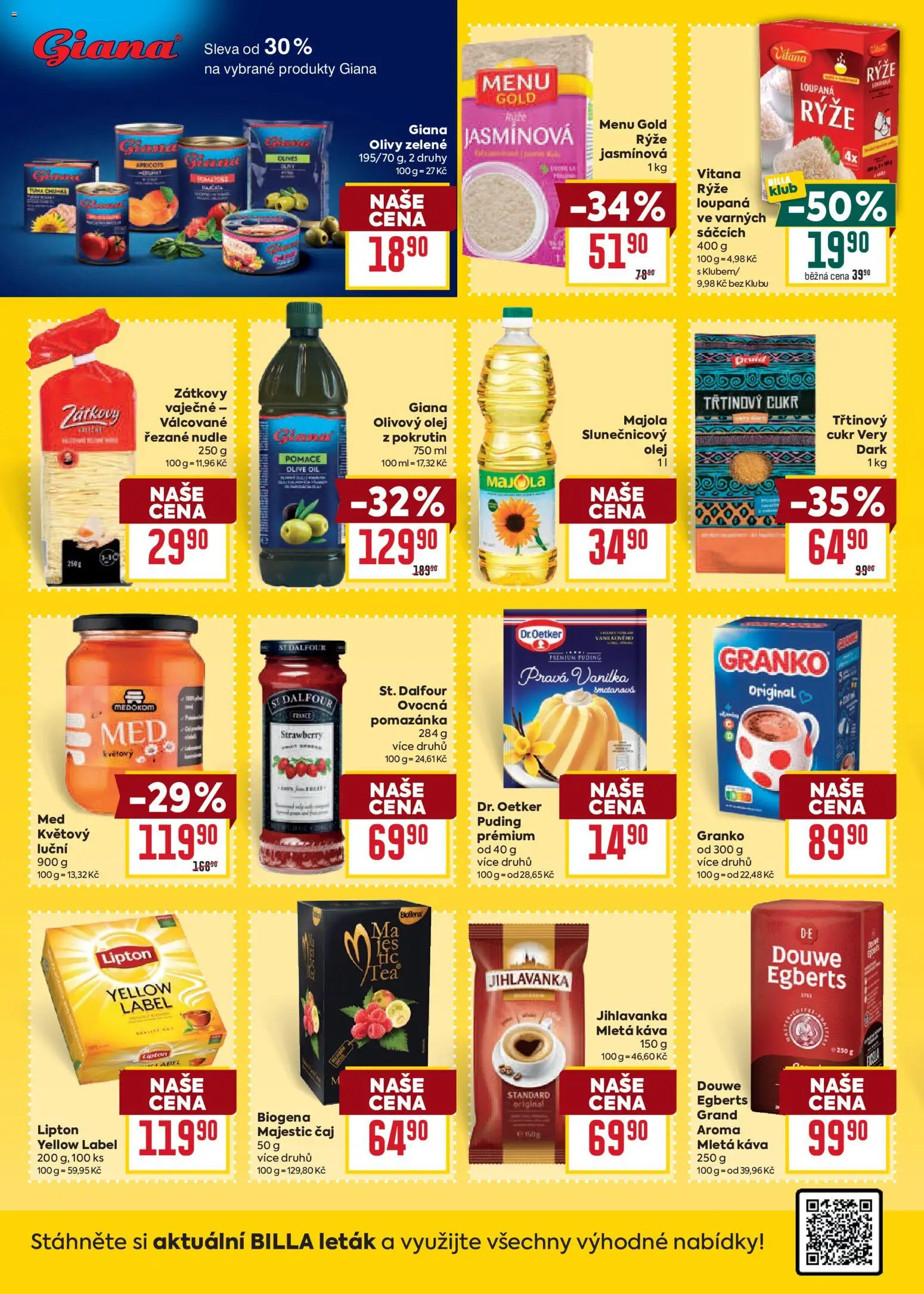 Billa Velký leták od 20.05.2026 | Strana: 22 | Produkty: Třtinový cukr, Puding, Granko, Olivy