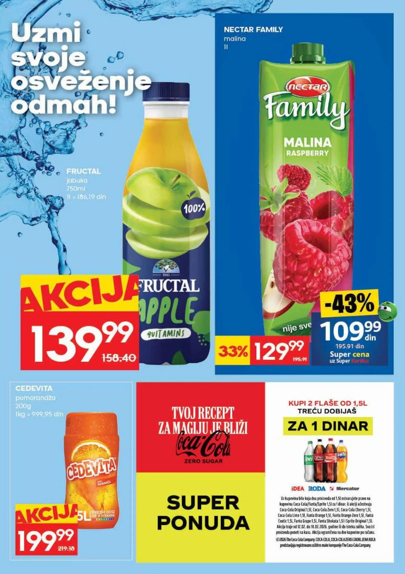 Idea katalog - važi od 16.04.2026 | Strana: 25 | Proizvode: Coca Cola, Cedevita, Malina