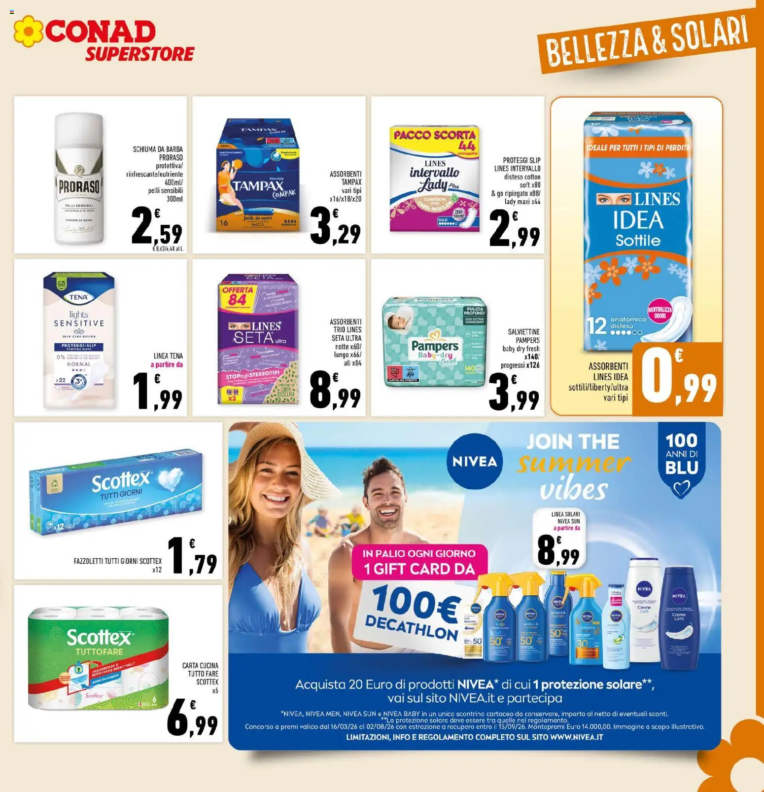 Volantino Conad del 04.06.2026 | Pagina: 27 | Prodotti: Proteggi slip, Fazzoletti, Slip, The