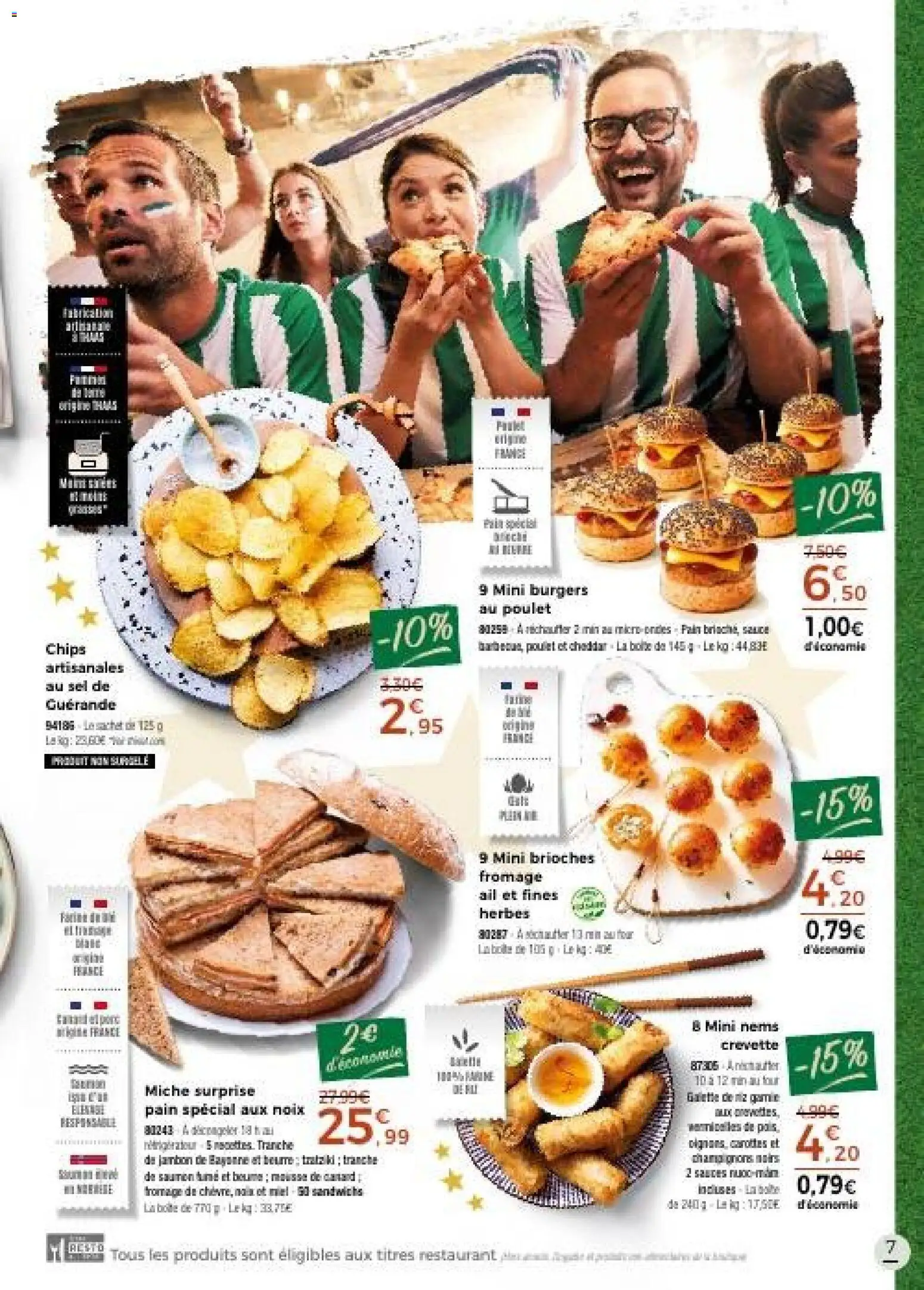 {H1} | Page: 7 | Produits: Four, Mousse, Mini burgers, Chips