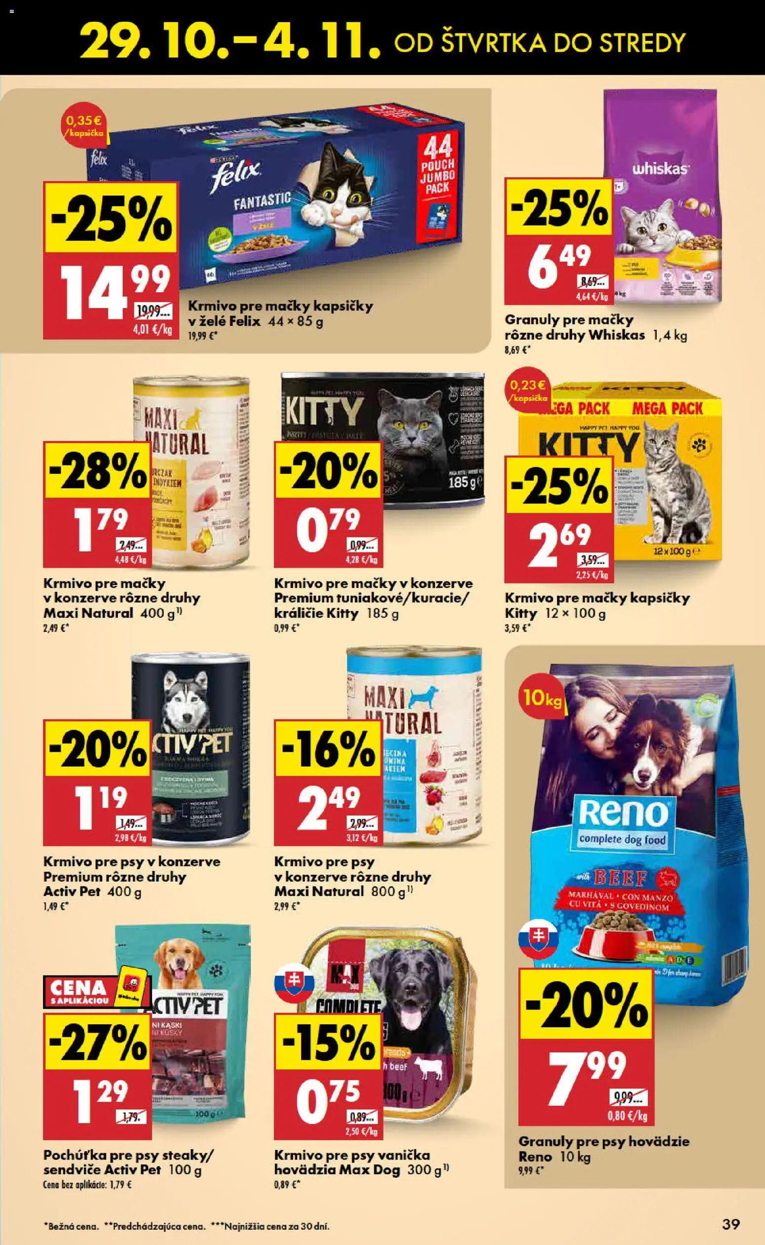 Nové Biedronka akcie – leták je platný od 29.10.2026 | Strana: 39 | Produkty: Felix, Whiskas, Kapsičky
