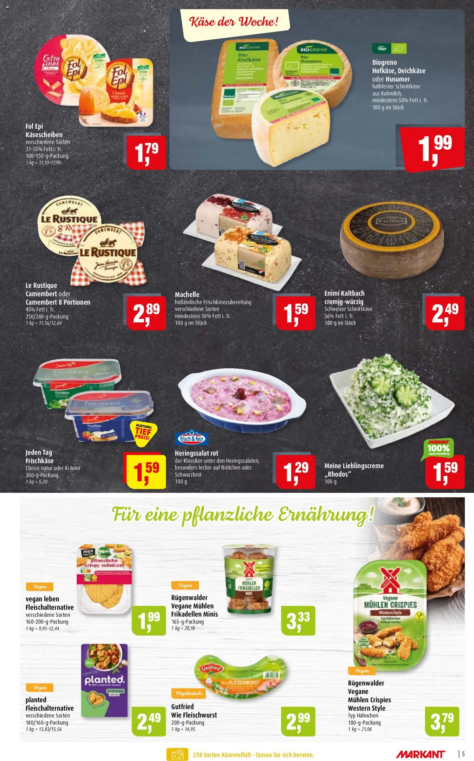 Markant Prospekt – gültig ab 19.10.2026 | Seite: 5 | Produkte: Käse, Schnitzel, Camembert, Frischkase