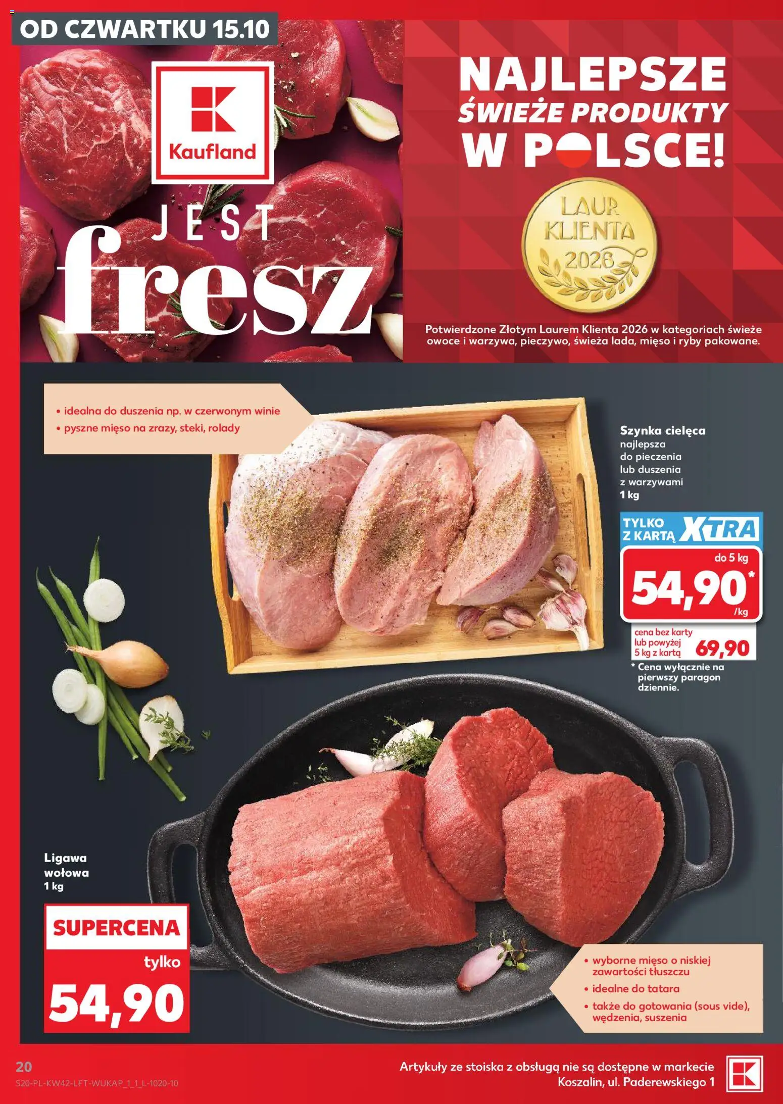 Kaufland Polsko leták - Jest fresz od 15.10.2026 | Strana: 20 | Produkty: Ryby, Karty