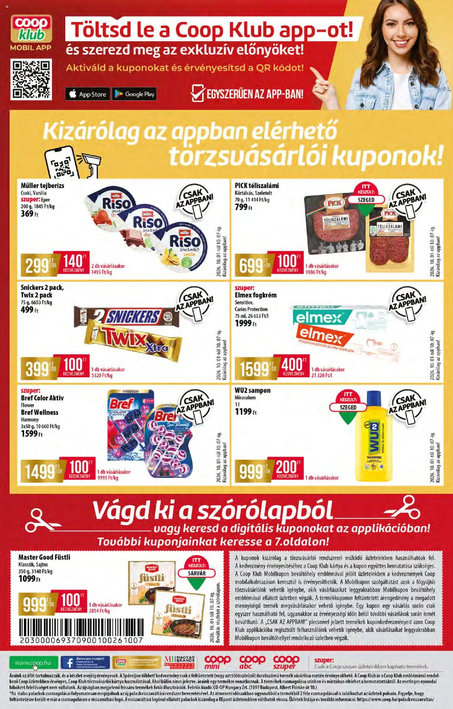 COOP akciós ujság - amely érvényes a következő dátumtól: 2026.10.01. | Oldal: 12 | Termékek: Müller Riso, Twix, Elmex, Eper