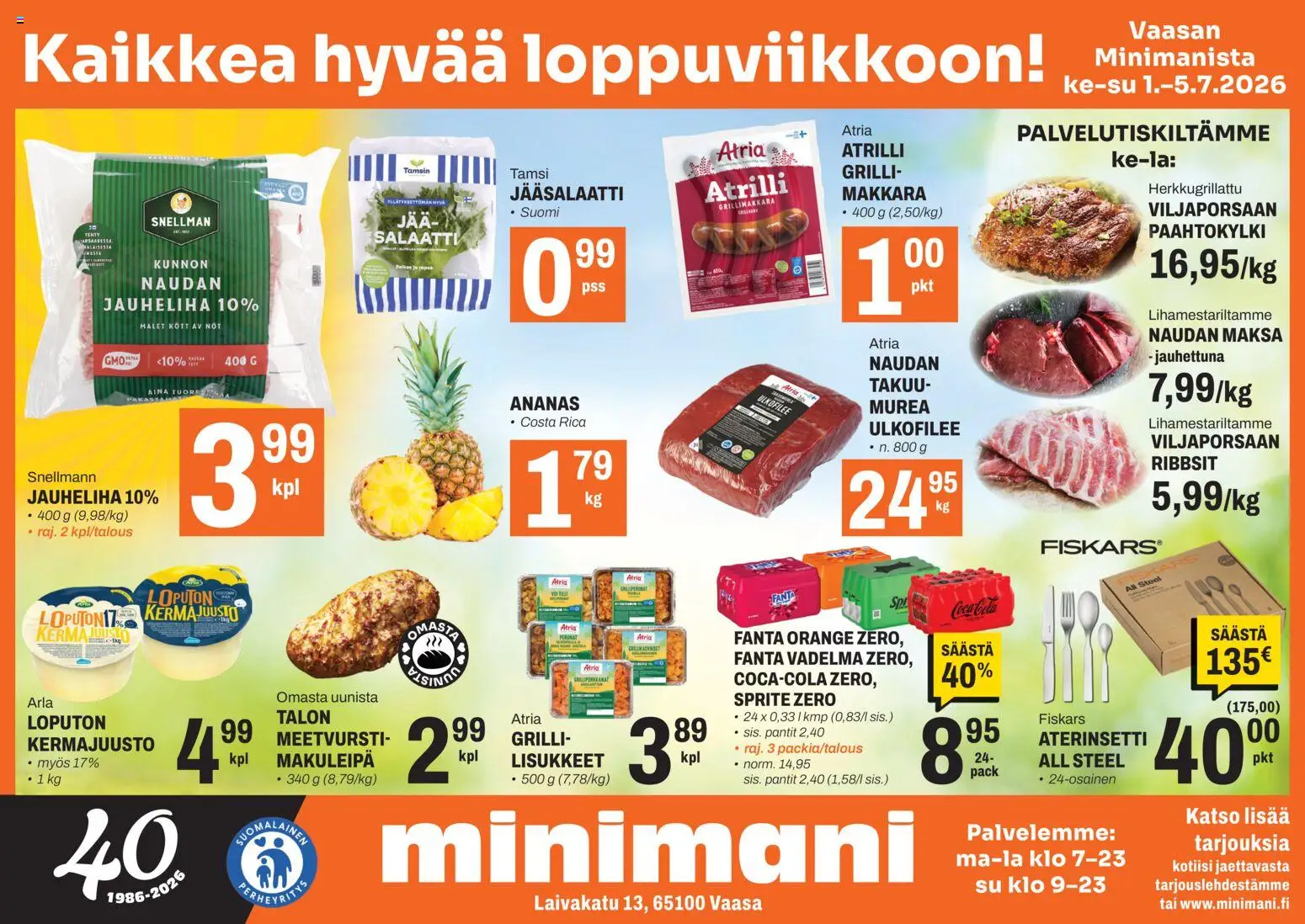 Minimani Tarjoukset - Vaasa – voimassa 01/07/2026 alkaen | Sivu: 1