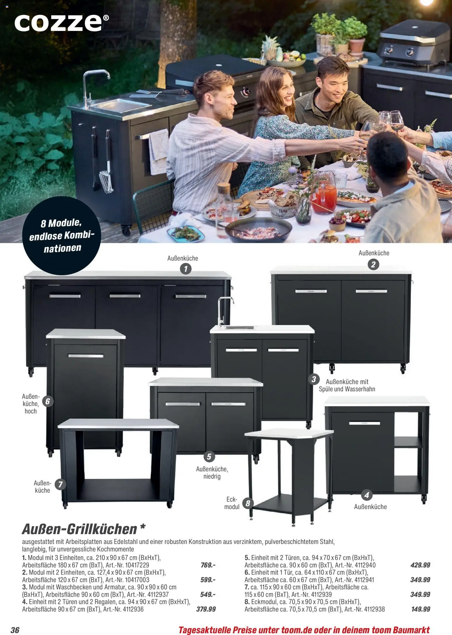 Toom Baumarkt  Grills & Zubehör 2026 – gültig ab 14.02.2026 | Seite: 36 | Produkte: Waschbecken, Küche