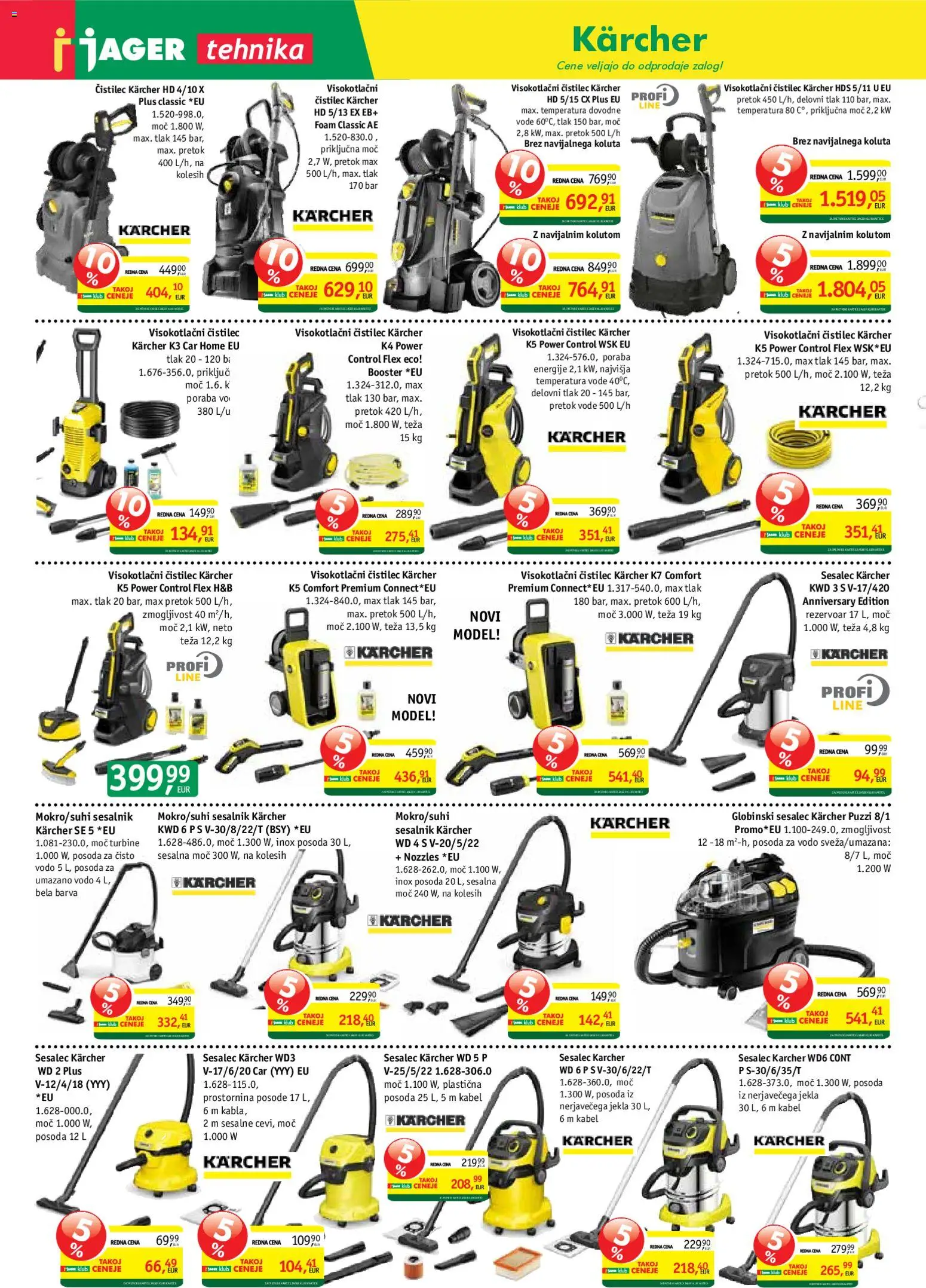 Novi Jager katalog ponudbe – veljaven od 12.08.2026 | Stran: 10 | Izdelki: Kabel, Teza, Sesalec, Sesalnik