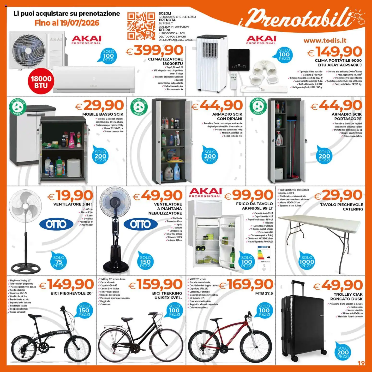 Volantino Todis del 09/07/2026 | Pagina: 19 | Prodotti: Ripiano, Ventilatore, Alluminio, Scatola