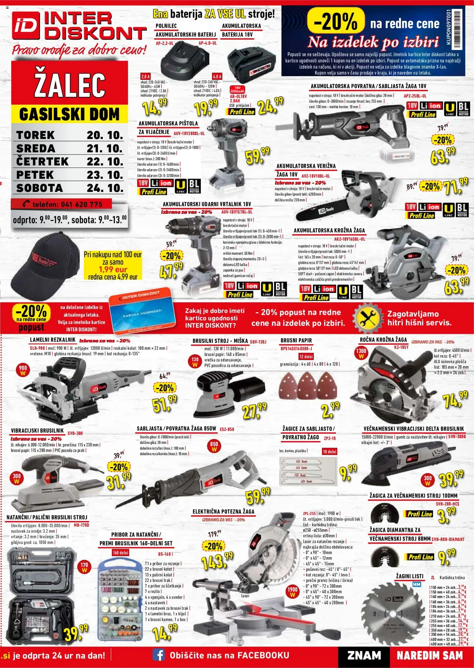 Novi Inter Diskont katalog ponudbe – veljaven od 20.10.2026 | Stran: 2 | Izdelki: Telefon, Baterija, Usb, Krožna žaga