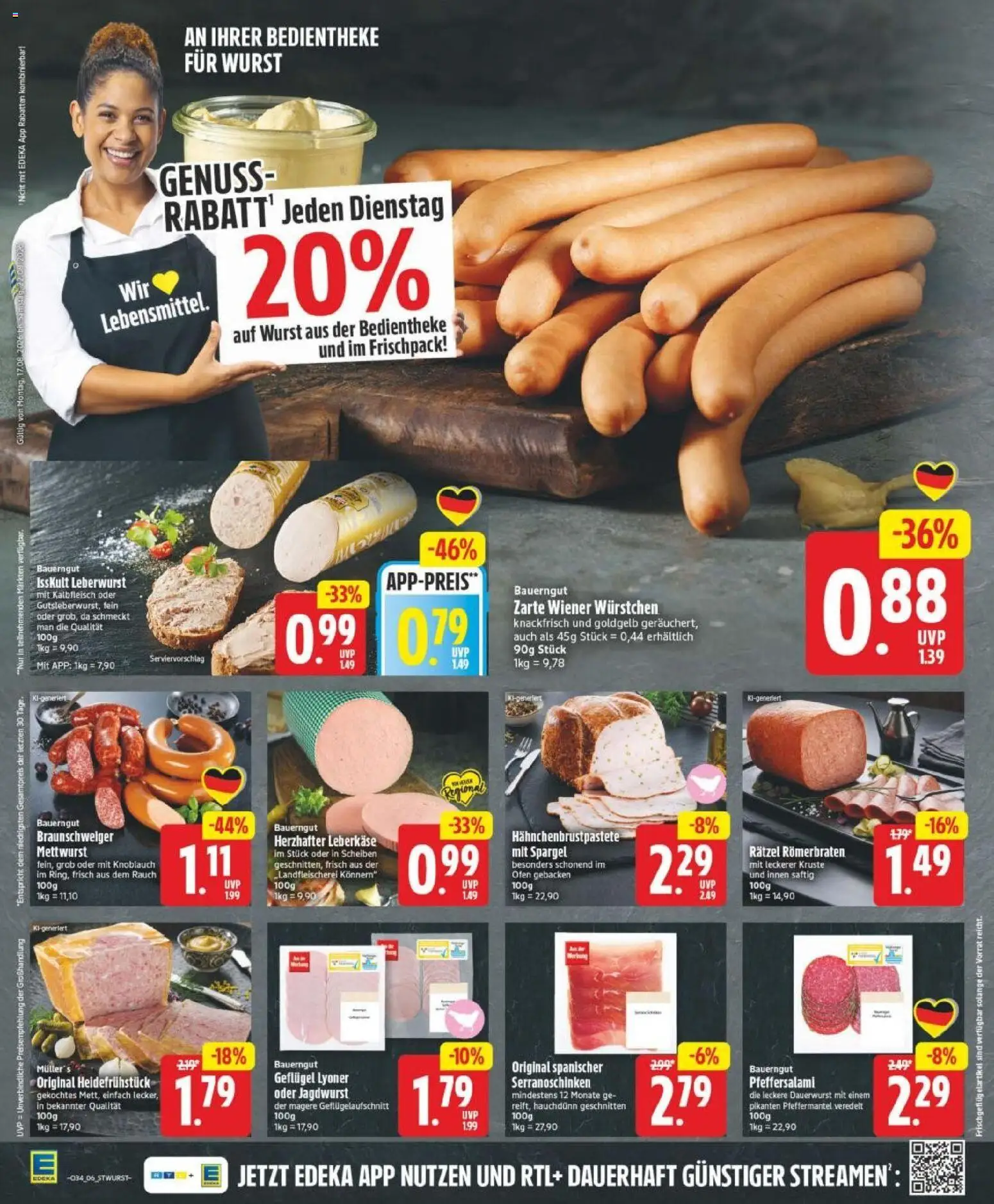 Edeka Prospekt Magdeburg – gültig ab 17.08.2026 | Seite: 6 | Produkte: Wiener wurstchen, Spargel, Wurst, Leberkase