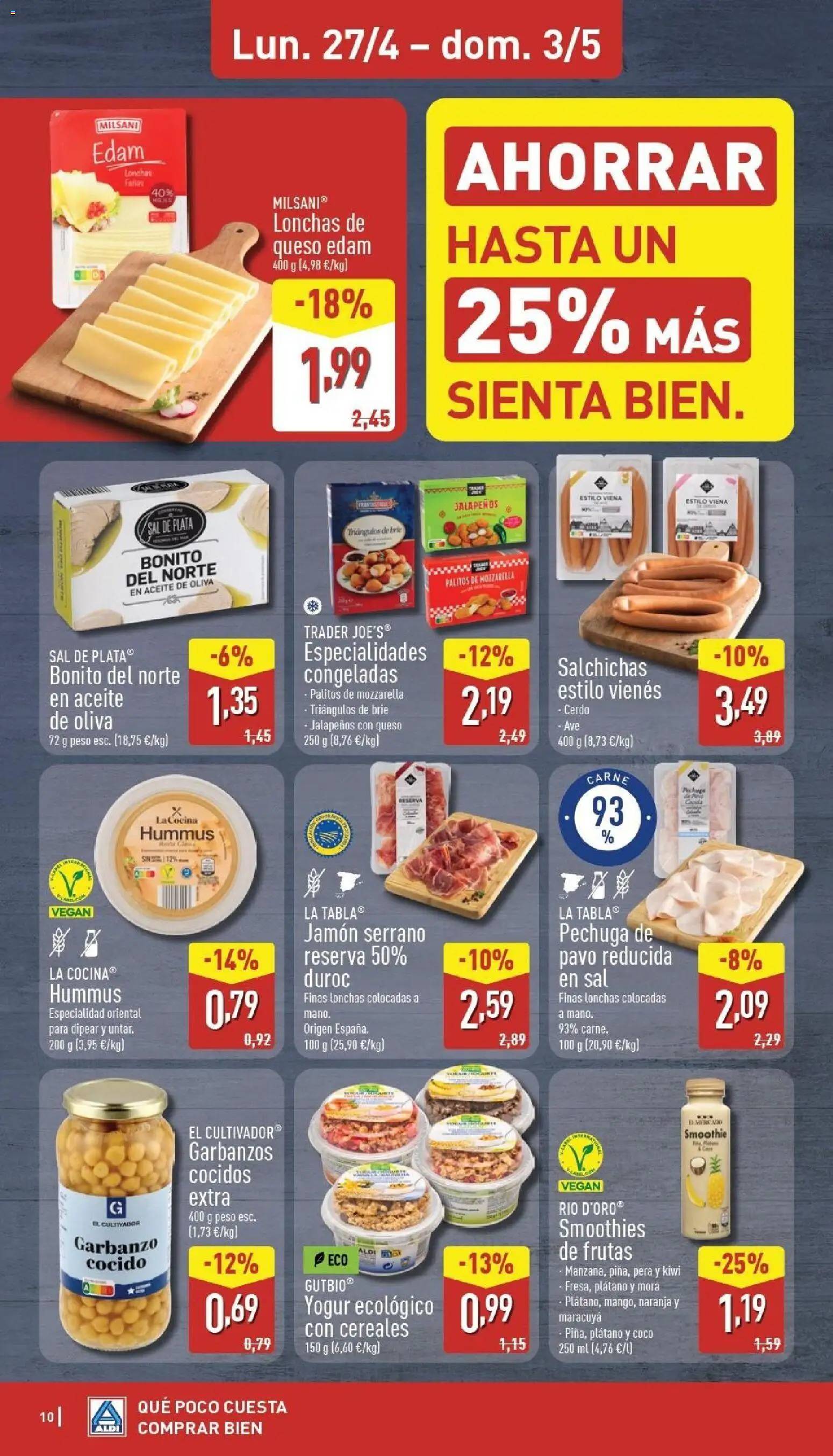 Aldi folleto Canarias │ válido desde el 27.04.2026 | Página: 10 | Productos: Jamón serrano, Aceite, Cerdo, Aceite de oliva