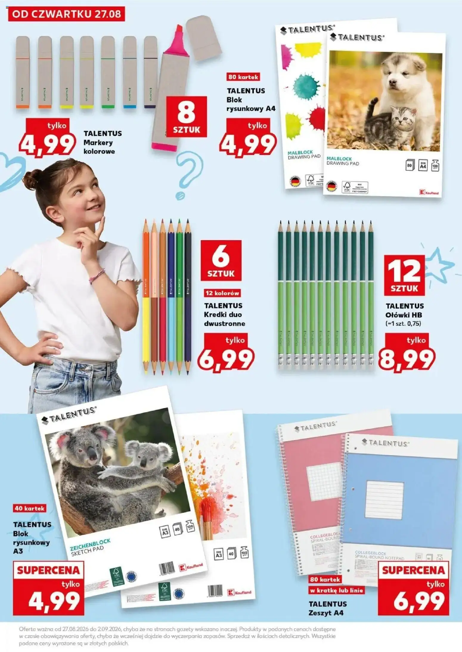 Kaufland gazetka - Wszystko do szkoły od 27.08.2026 - od jutra PDF | Strona: 29 | Produkty: Notebook, Zeszyt, Kredki, Gazety