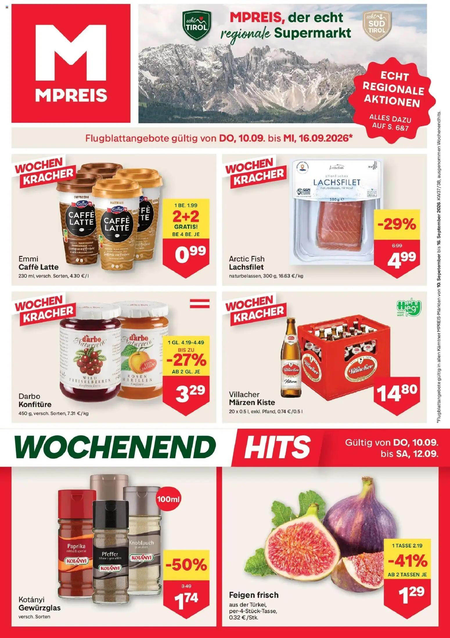MPREIS Velden gültig ab 10.09.2026 | Seite: 1 | Produkte: Pfeffer, Knoblauch, Feigen, Lachsfilet