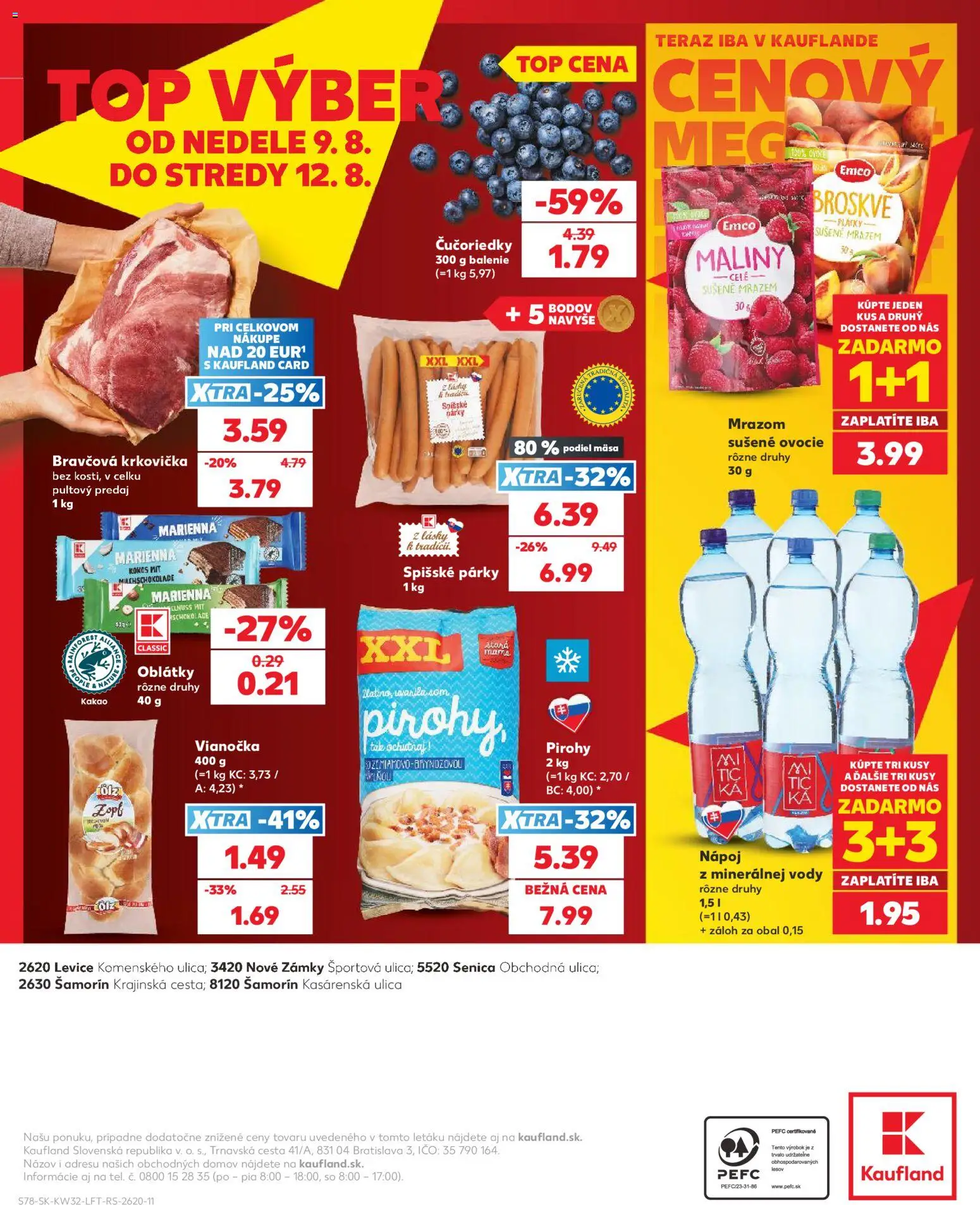 Nové Kaufland akcie – leták je platný od 06.08.2026 | Strana: 78 | Produkty: Pirohy, Čučoriedky, Maliny, Ovocie