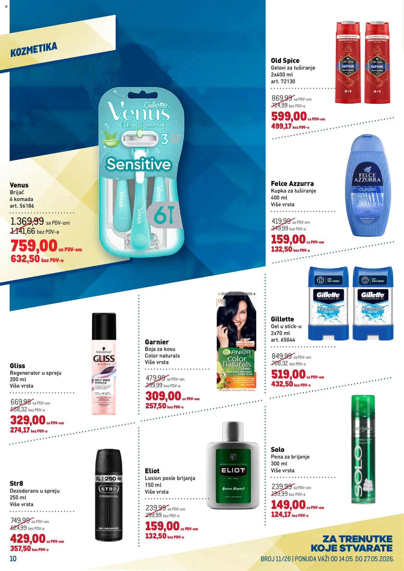 Metro katalog - važi od 14.05.2026 | Strana: 10 | Proizvode: Gillette, Brijač, Garnier, Dezodorans