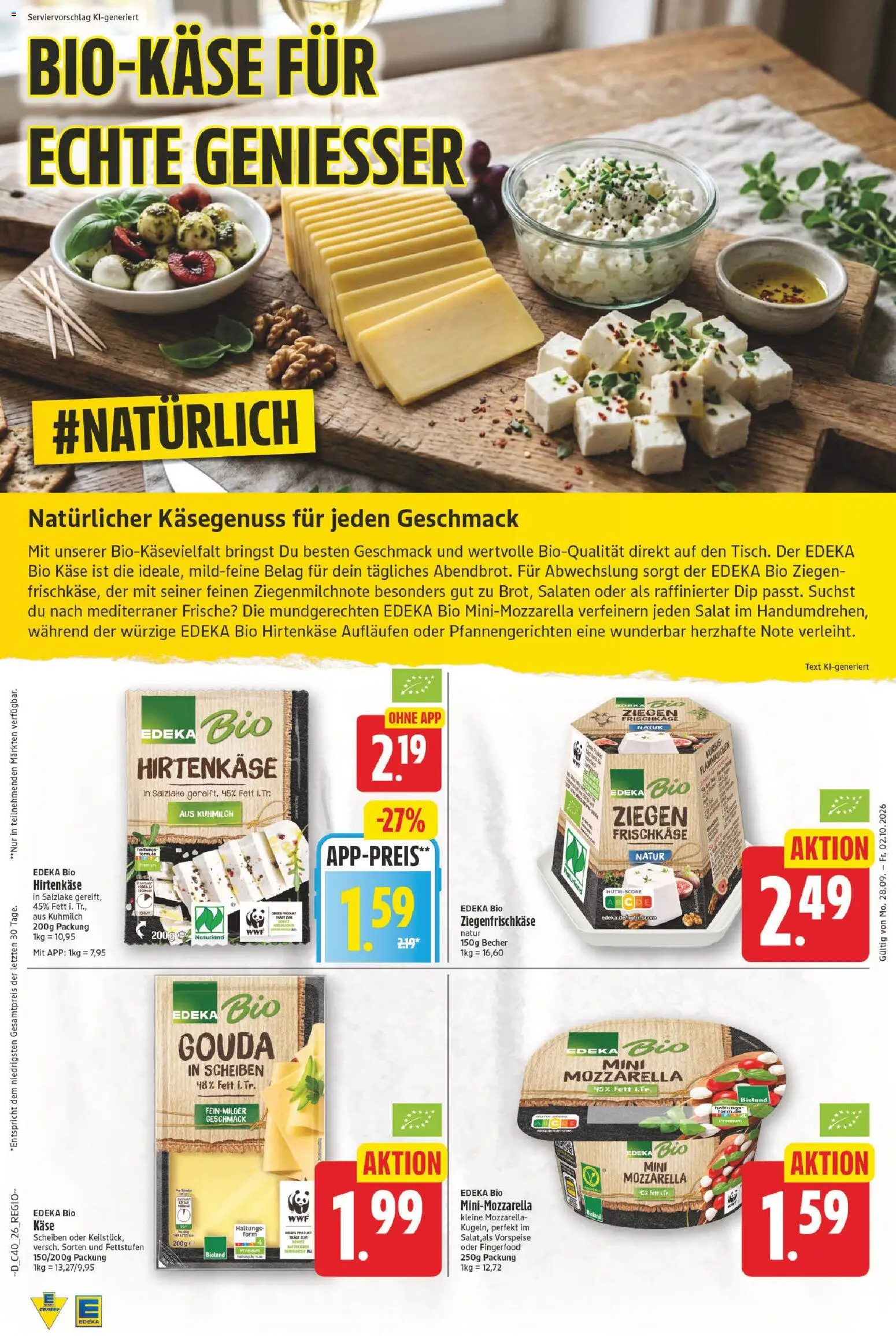 E center Prospekt – gültig ab 28.09.2026 | Seite: 26 | Produkte: Käse, Mozzarella, Kürbis, Frischkase