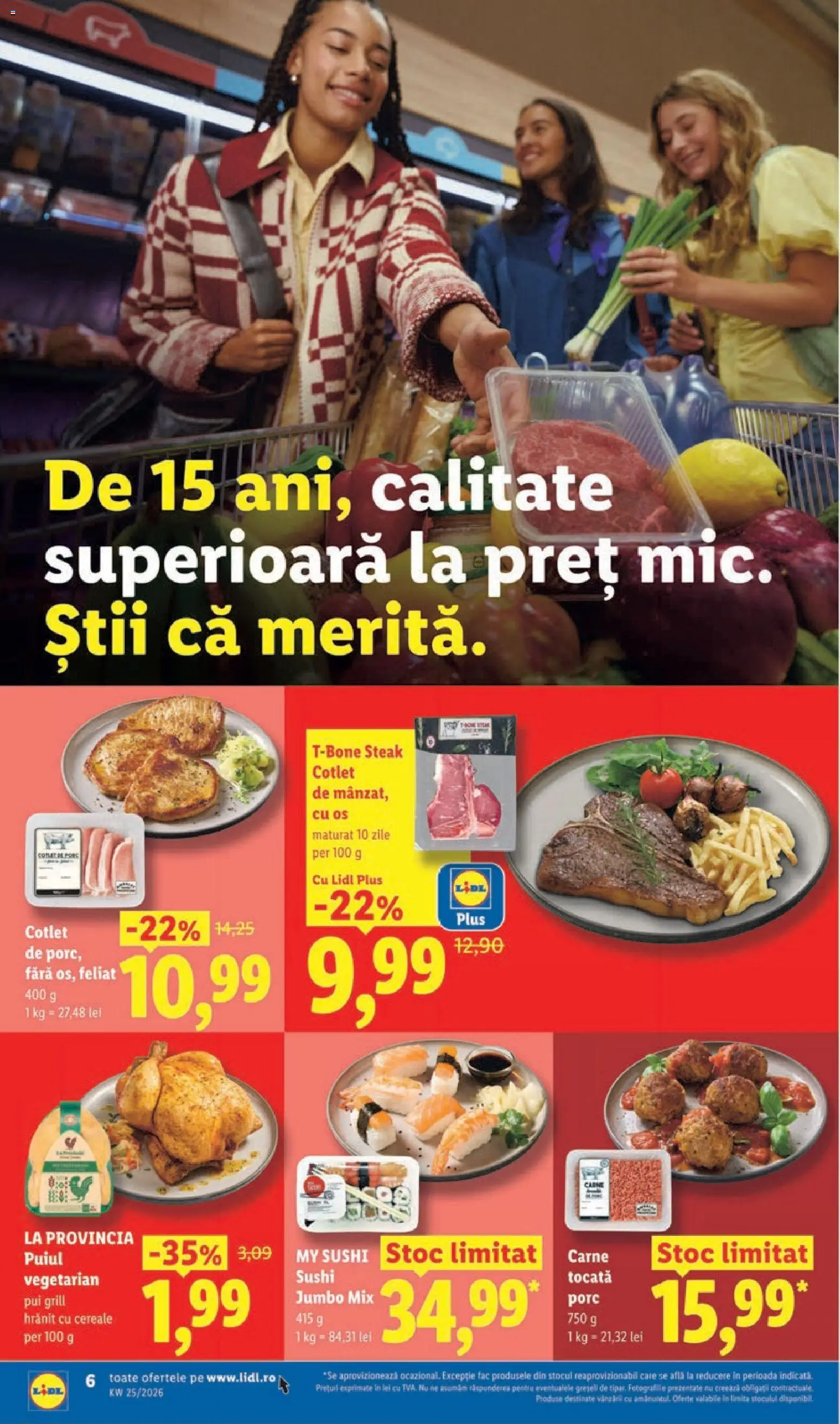 Noul catalog Lidl – valabil de la 15.06.2026 | Pagină: 6 | Produse: Grill, Lait de coco, Sushi, Carne tocată