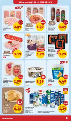 Penny Markt - Flugblatt ab 07.05.2026 gültig | Seite: 8 | Produkte: Gemüse, Milch, Schinken, Sauerrahm