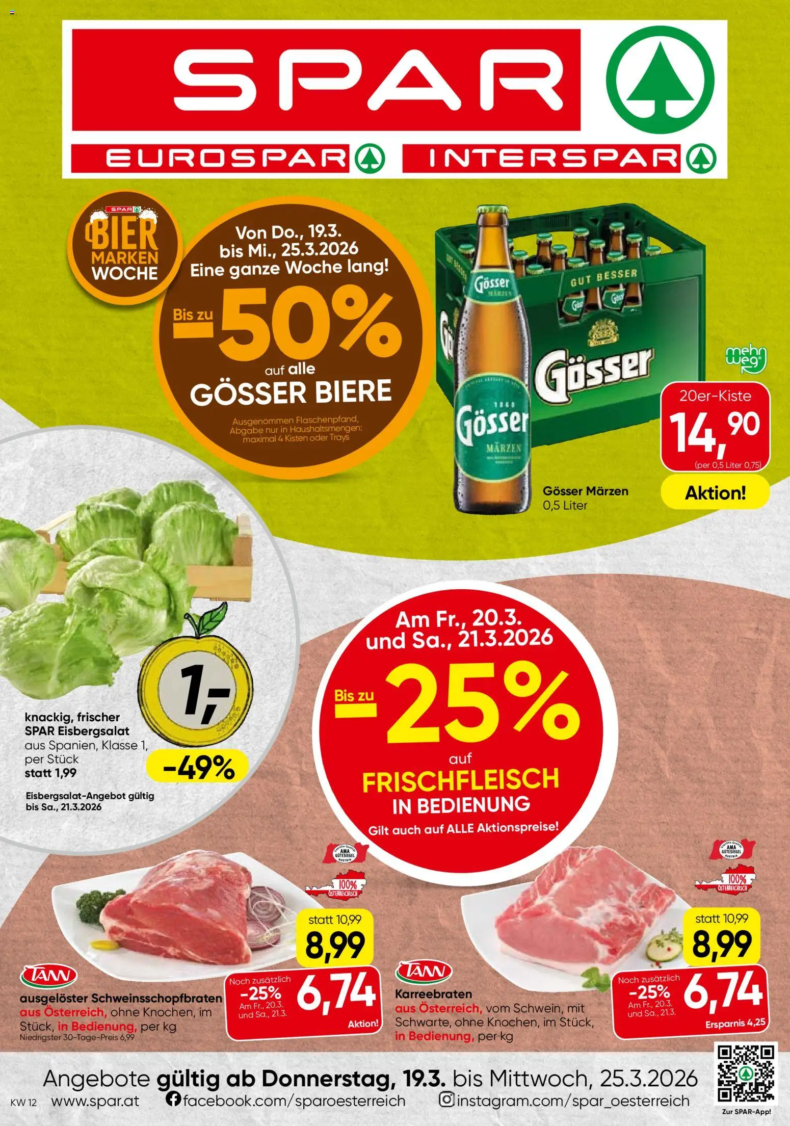 Spar Flugblatt - Steiermark gültig ab 19.03.2026 | Seite: 1 | Produkte: Bier