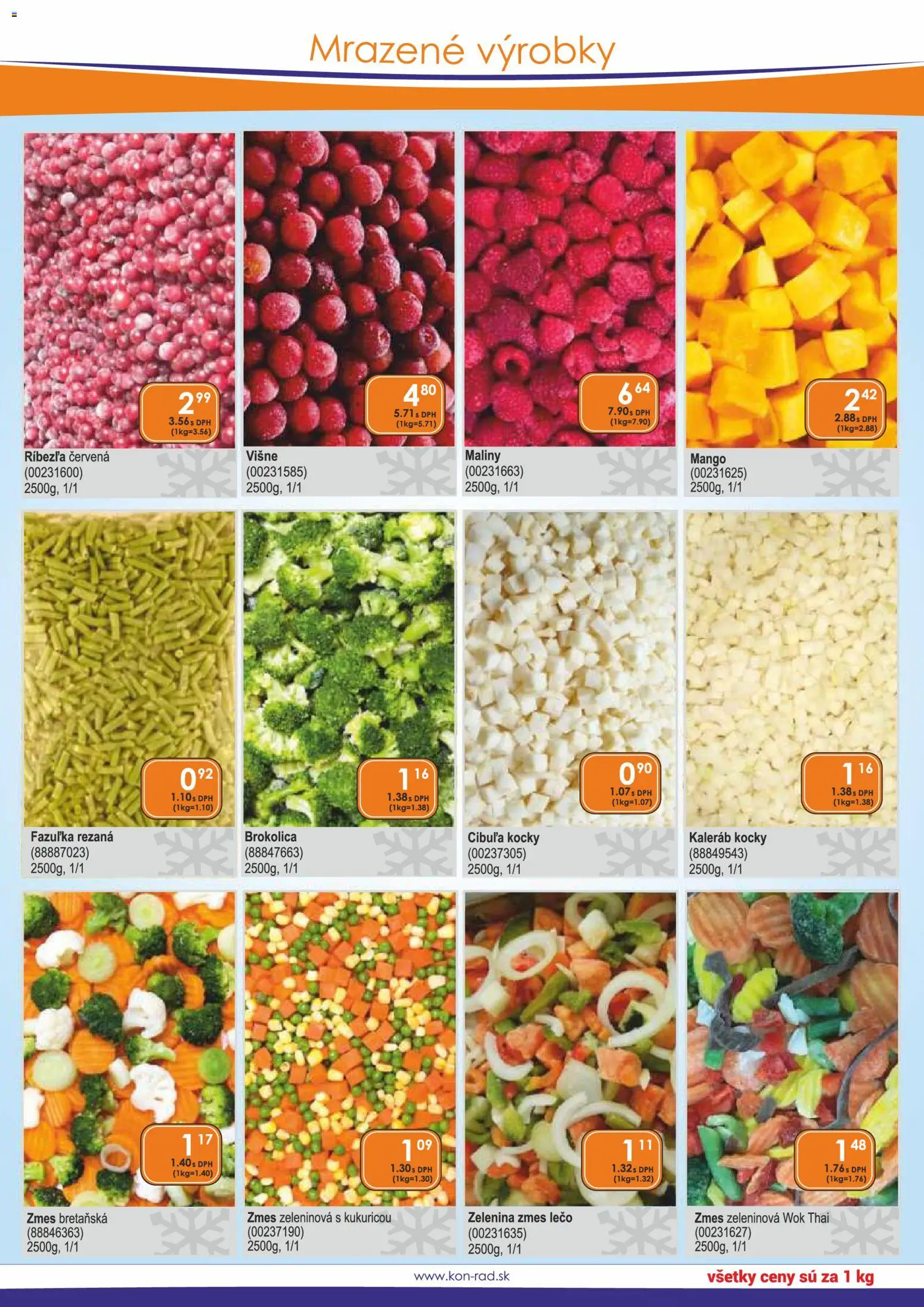 Nové KON - RAD akcie – leták je platný od 01.06.2026 | Strana: 42 | Produkty: Brokolica, Mango, Višne, Maliny