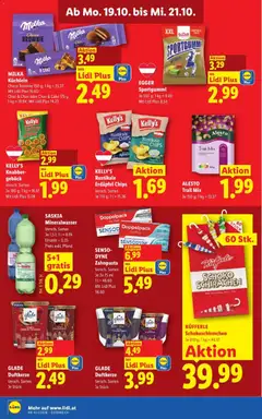 Lidl Flugblatt ab 15.10.2026 gültig | Seite: 47 | Produkte: Chips, Mineralwasser, Apple, Gebäck