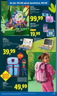 Ofertele Lidl valabile de la 03.08.2026 | Pagină: 73 | Produse: Ceas, Cameră, Tablă, Rucsac