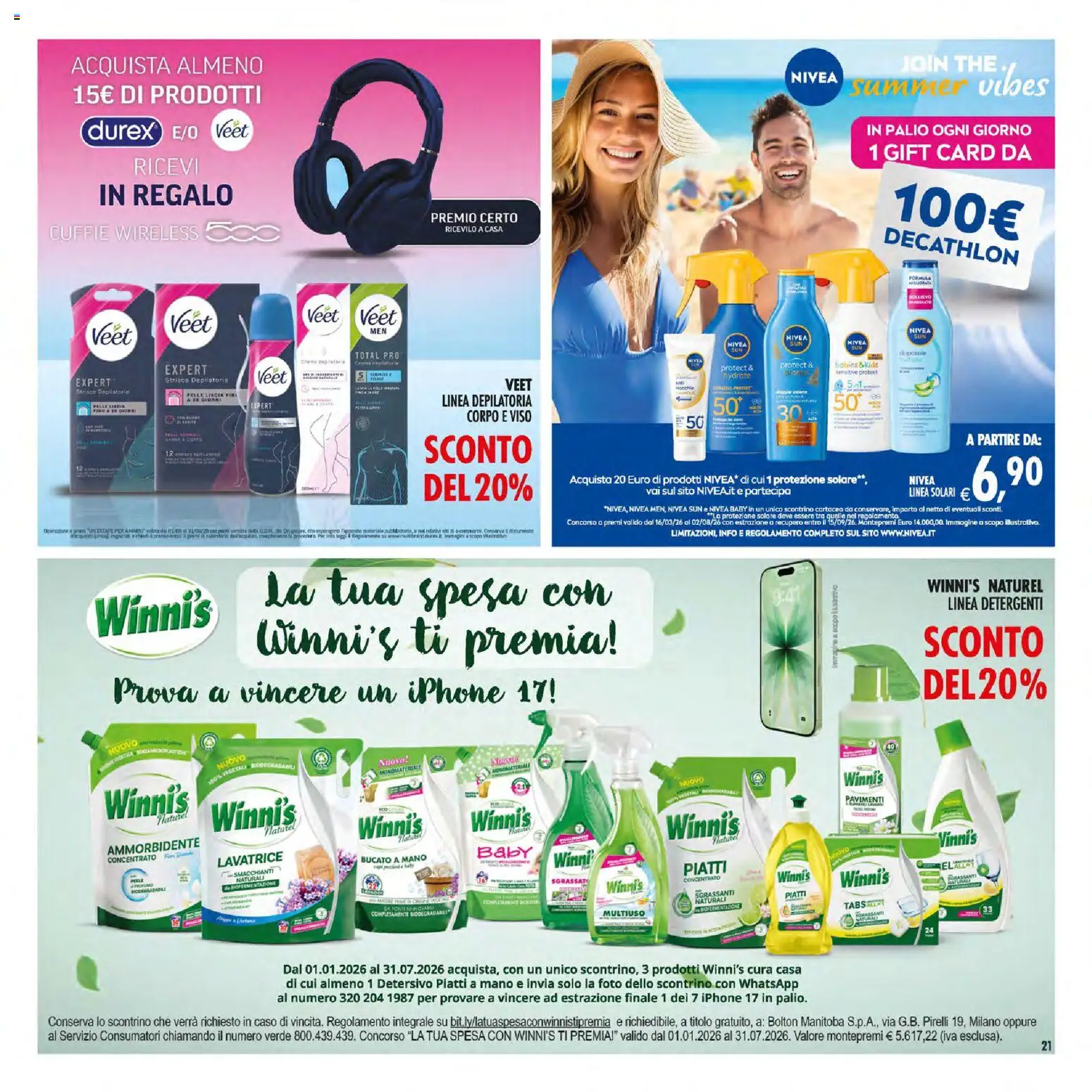 Volantino Decò del 30/06/2026 | Pagina: 21 | Prodotti: Iphone, Ammorbidente, Lavatrice, Cuffie