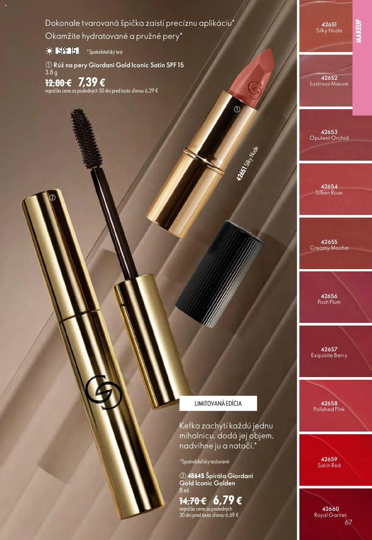 Nové Oriflame akcie – leták je platný od 17.06.2026 | Strana: 67 | Produkty: Rúž na pery