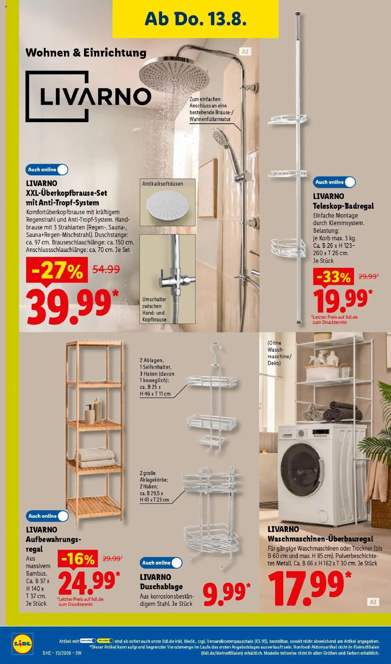 Lidl Prospekt Weikersheim – gültig ab 10.08.2026 | Seite: 52 | Produkte: Trockner, Regal, Korb