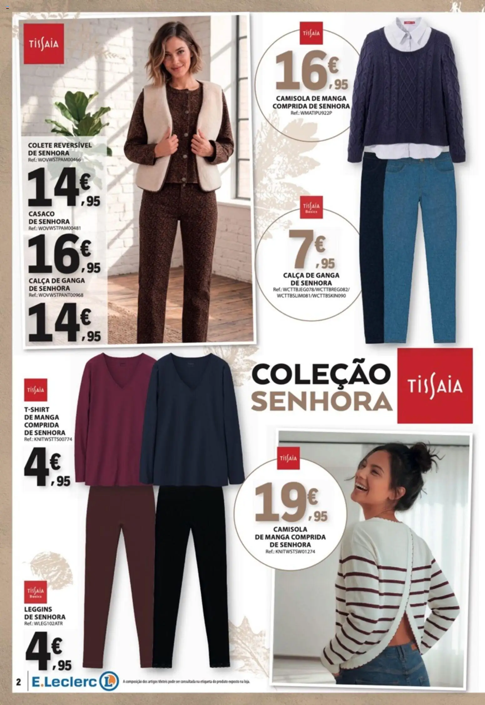 E.Leclerc - Folheto Moda e Beleza Outono-Inverno │ válido de 15/09/2026 | Página: 2 | Produtos: Manga, Camisola, Colete, Calça