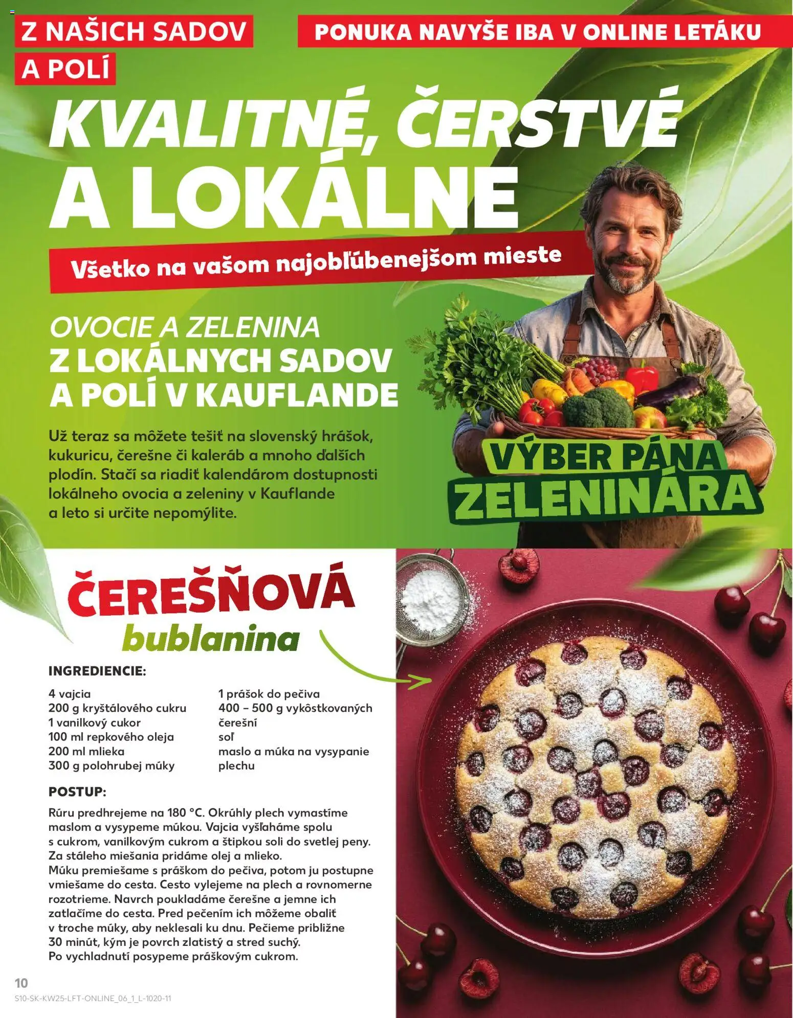 Nové Kaufland akcie – leták je platný od 18.06.2026 | Strana: 10 | Produkty: Prášok do pečiva, Múka, Čerešne, Ovocie